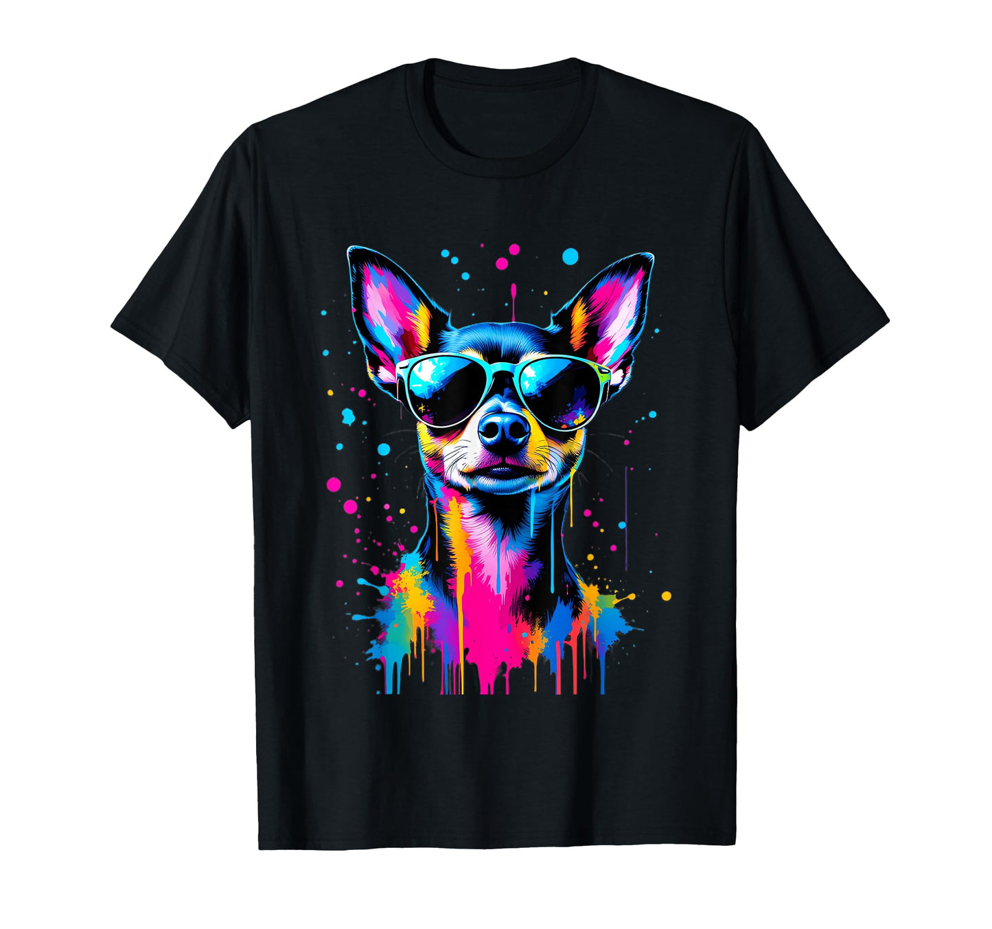 Chiweenie Dog Sunglasses Color Pop Art T-Shirt - Trendy Graphic Men Women - T-Shirt, Sweatshirt, Hoodie