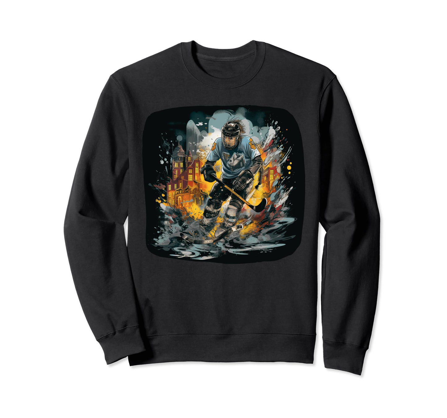 Colorful Hockey Pop Art Hockey Sweatshirt - Trendy Graphic Men Women - T-Shirt, Sweatshirt, Hoodie