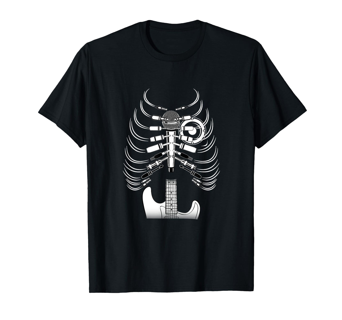 Acoustic Guitar Skeleton Rib T-Shirt - Casual Everyday Wear for Adults - T-Shirt, Sweatshirt, Hoodie