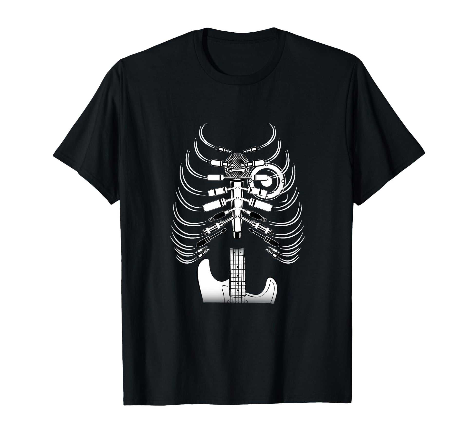 Acoustic Guitar Skeleton Rib T-Shirt - Casual Everyday Wear for Adults - T-Shirt, Sweatshirt, Hoodie