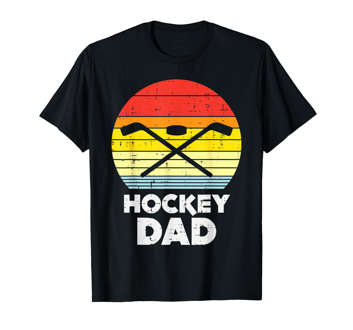 Ice Hockey Dad Sunset Fathers Day T-Shirt - Unique Graphic for Adults - T-Shirt, Sweatshirt, Hoodie