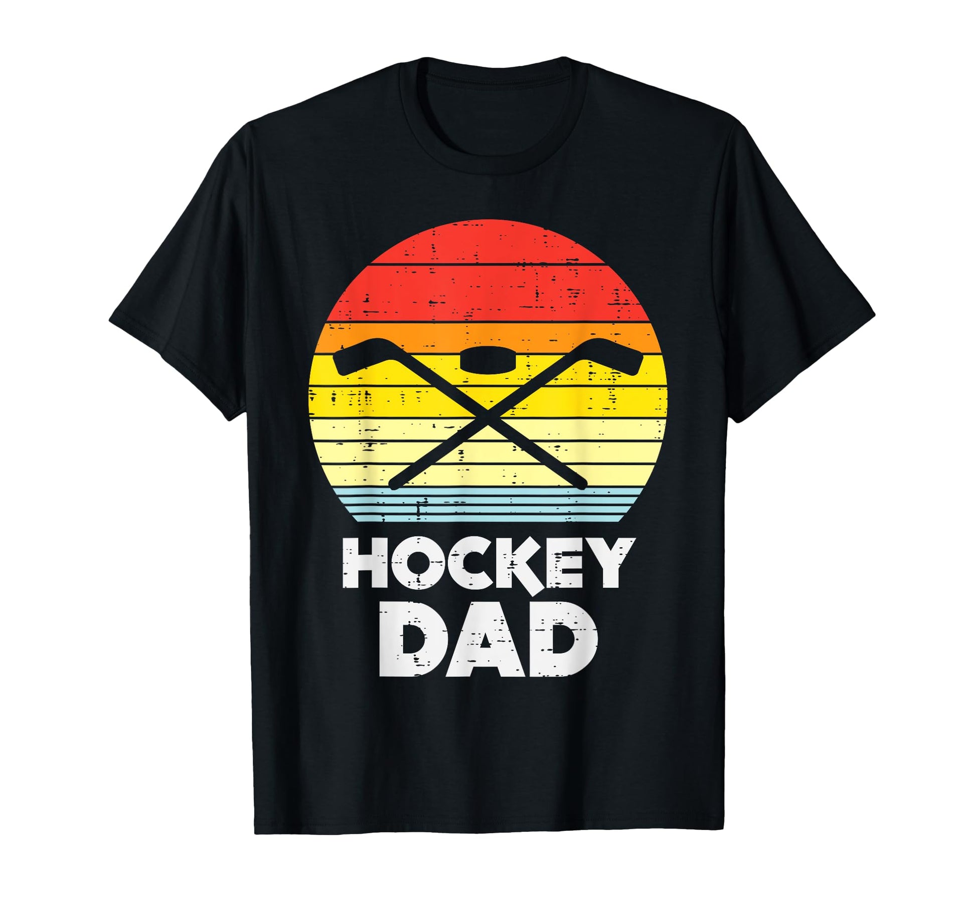 Ice Hockey Dad Sunset Fathers Day T-Shirt - Unique Graphic for Adults - T-Shirt, Sweatshirt, Hoodie