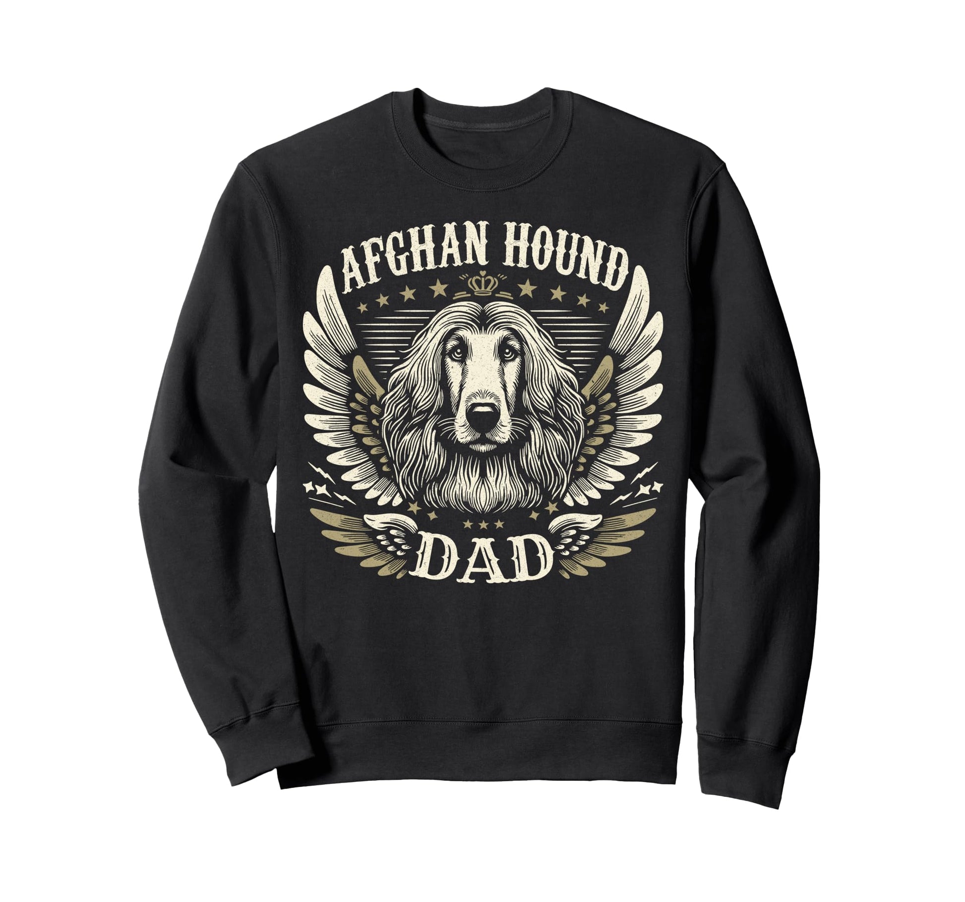 Afghan Hound Dad Biker Wings Sweatshirt - Novelty Apparel Unisex - T-Shirt, Sweatshirt, Hoodie