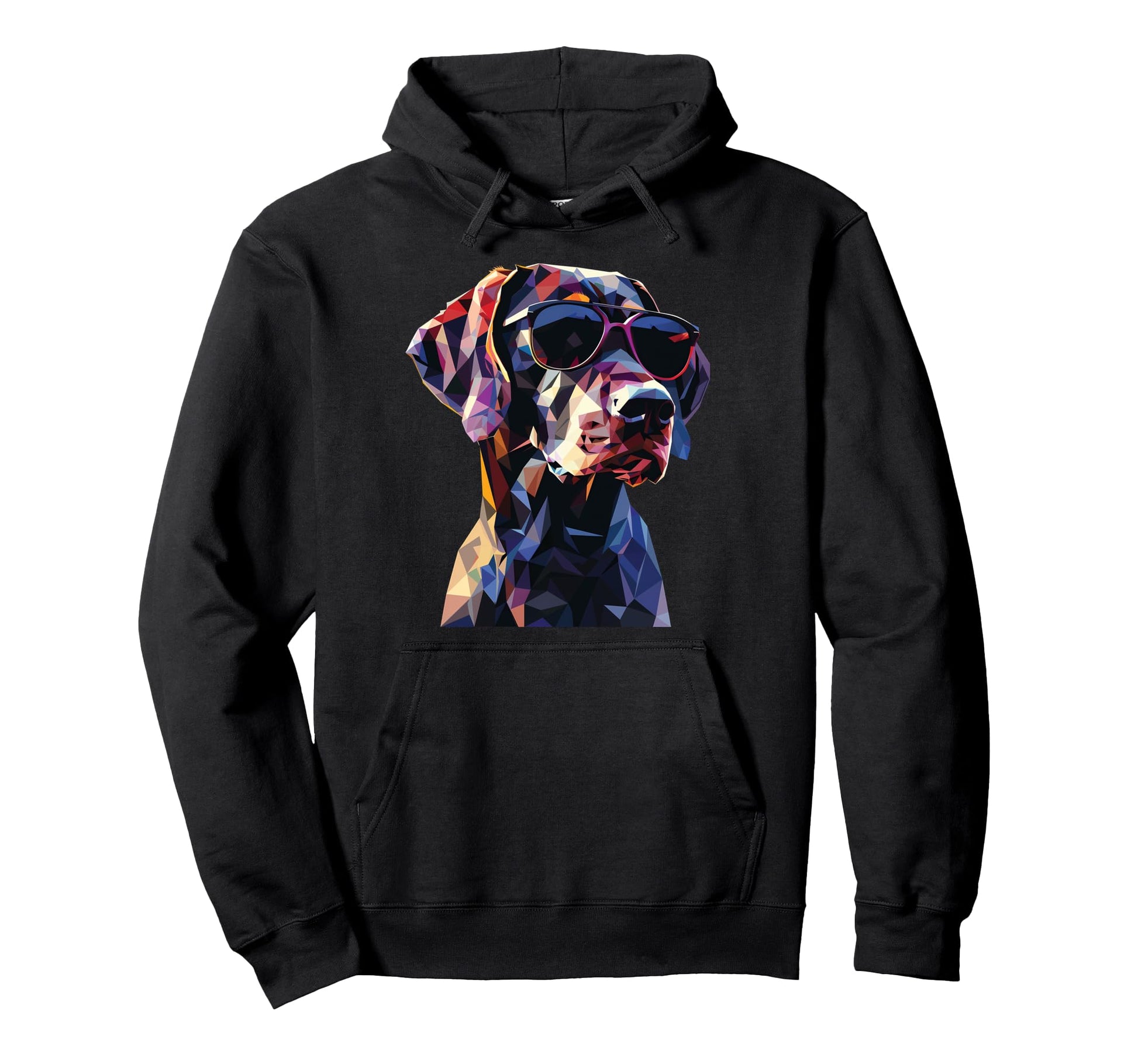 Dog Dad Mom Sunglasses Shorthaired Hoodie - Custom Art Print for Adults - T-Shirt, Sweatshirt, Hoodie
