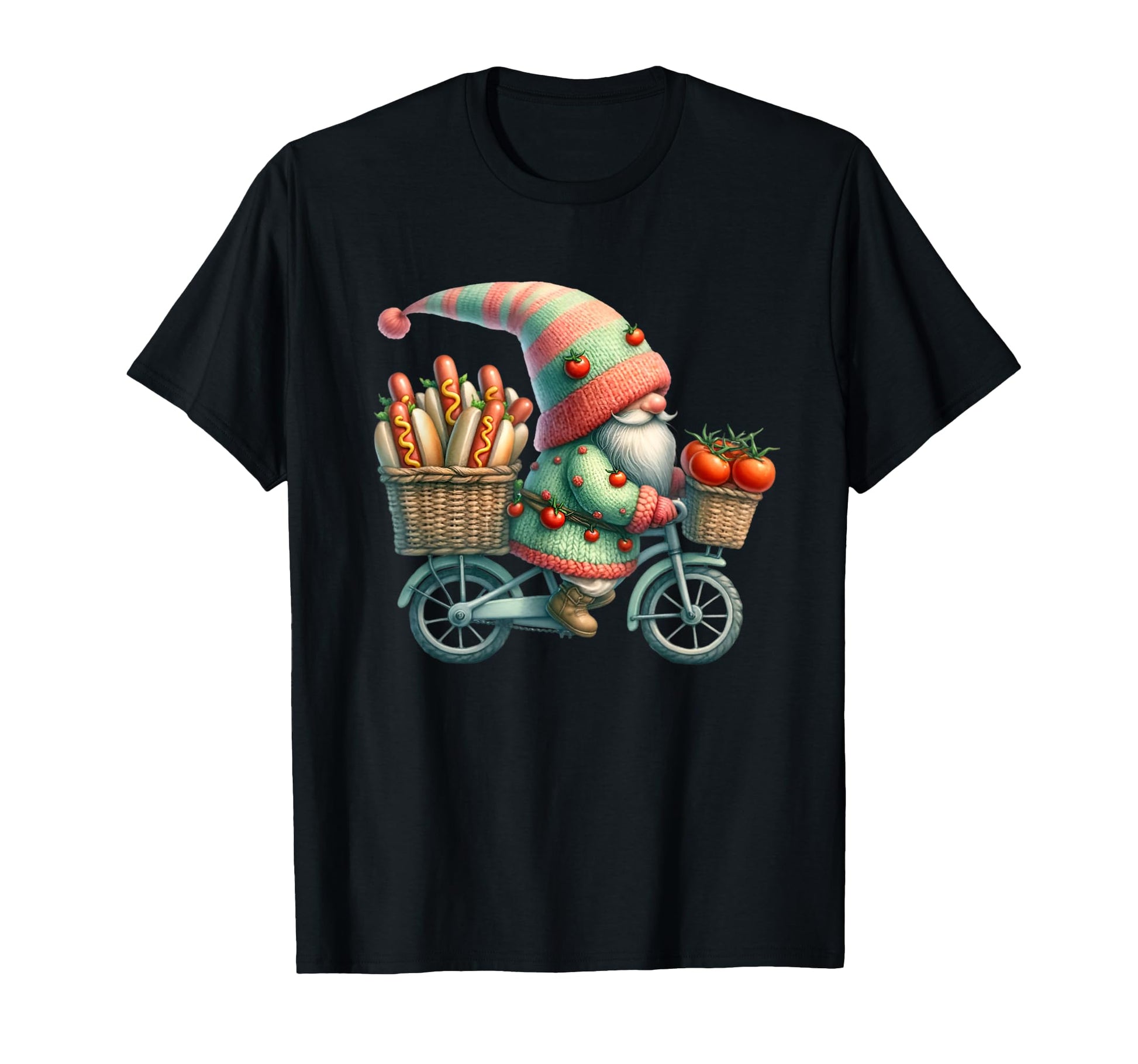 Grill Dad Gnome Rides Bike Grandpa T-Shirt - Novelty Apparel for Adults - T-Shirt, Sweatshirt, Hoodie