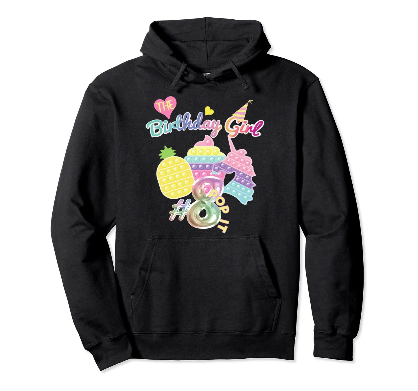 Pop It Birthday 7Yr Old Party Theme Hoodie - Minimalist Print Men Women - T-Shirt, Sweatshirt, Hoodie