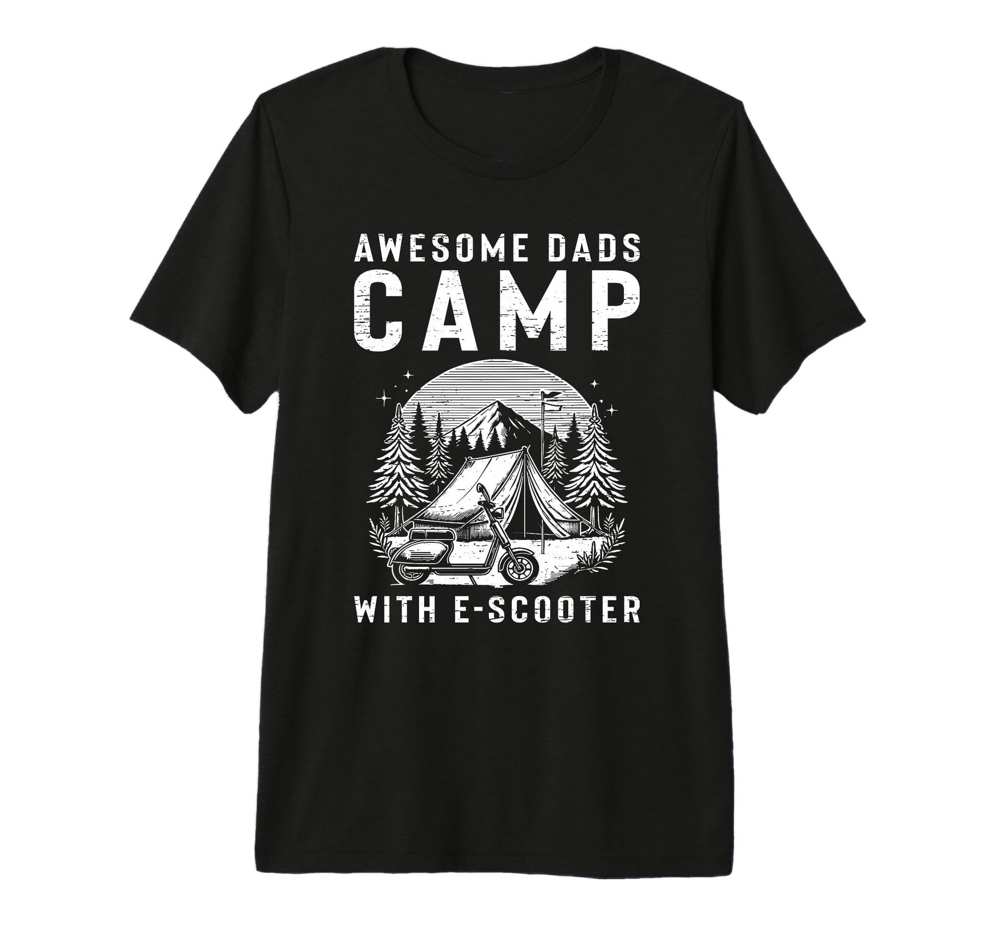 Awesome Dads Camp E Scooter Tri T-Shirt - Casual Everyday Wear Men Women - T-Shirt, Sweatshirt, Hoodie
