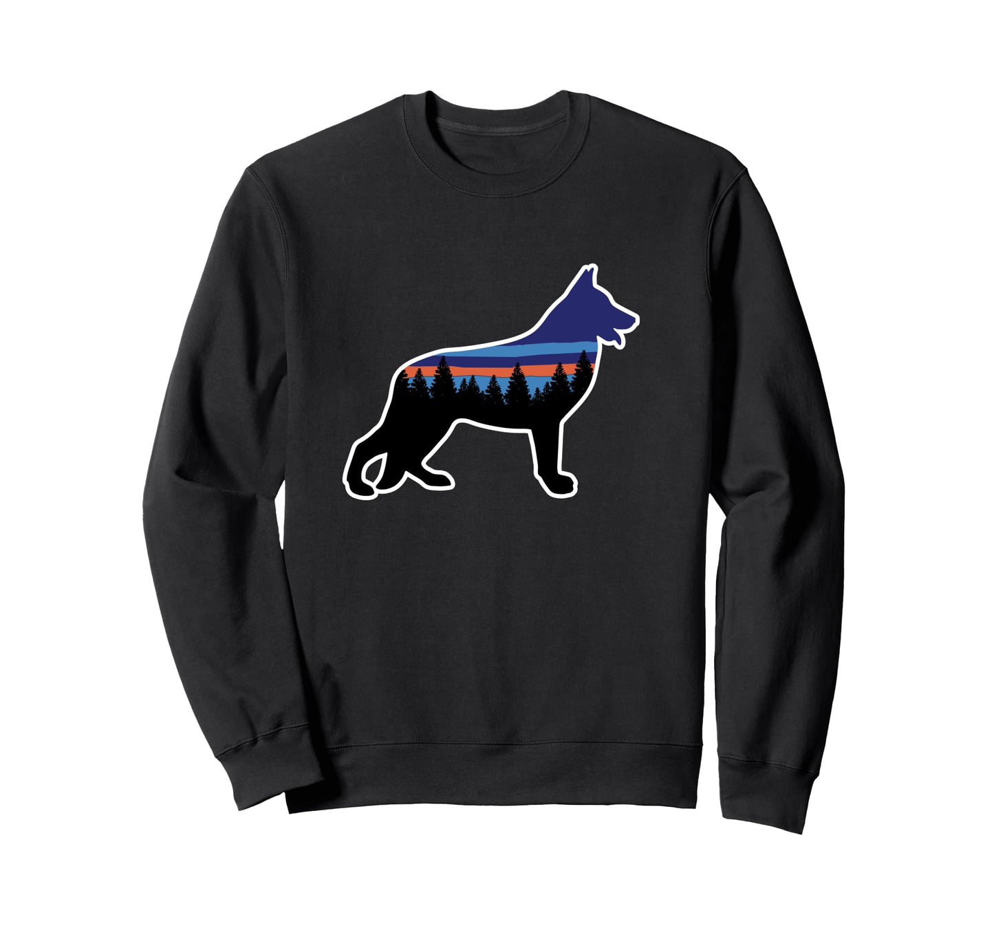 German Shepherd Dog Trail Hiking Sweatshirt - Trendy Graphic for Adults - T-Shirt, Sweatshirt, Hoodie