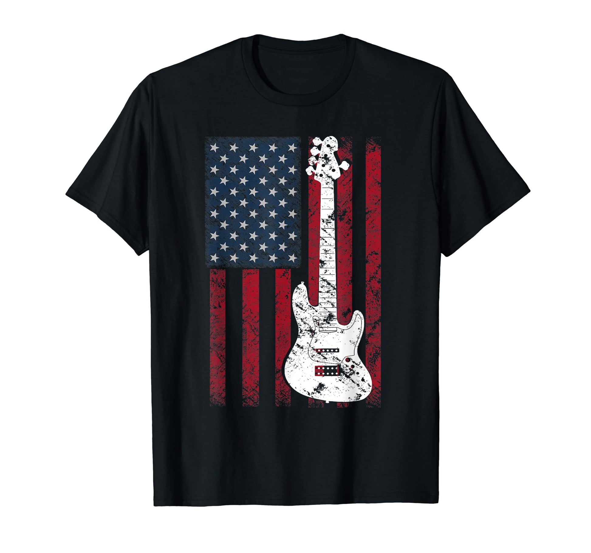 American Guitar Funny Us Flag Music T-Shirt - Trendy Graphic Men Women - T-Shirt, Sweatshirt, Hoodie