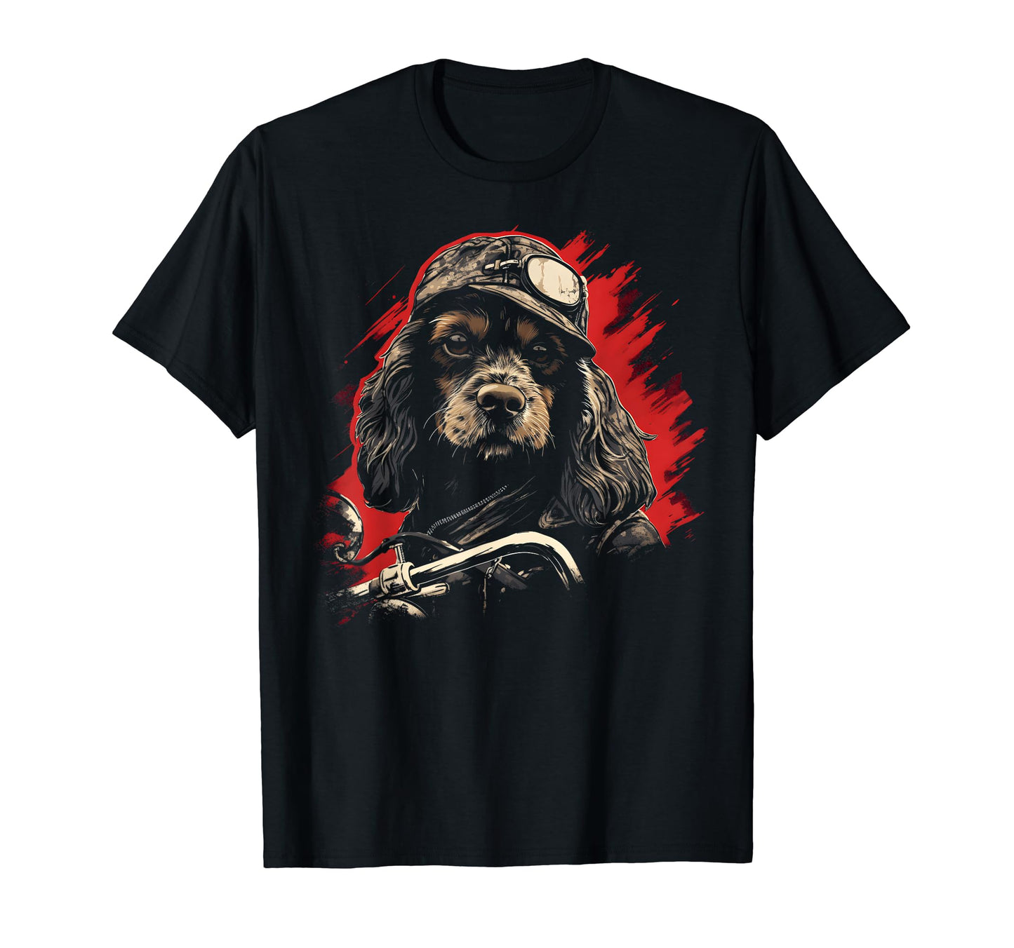 Motorcycle Dad Biker Dog Funny Cocker T-Shirt - Streetwear Style Unisex - T-Shirt, Sweatshirt, Hoodie