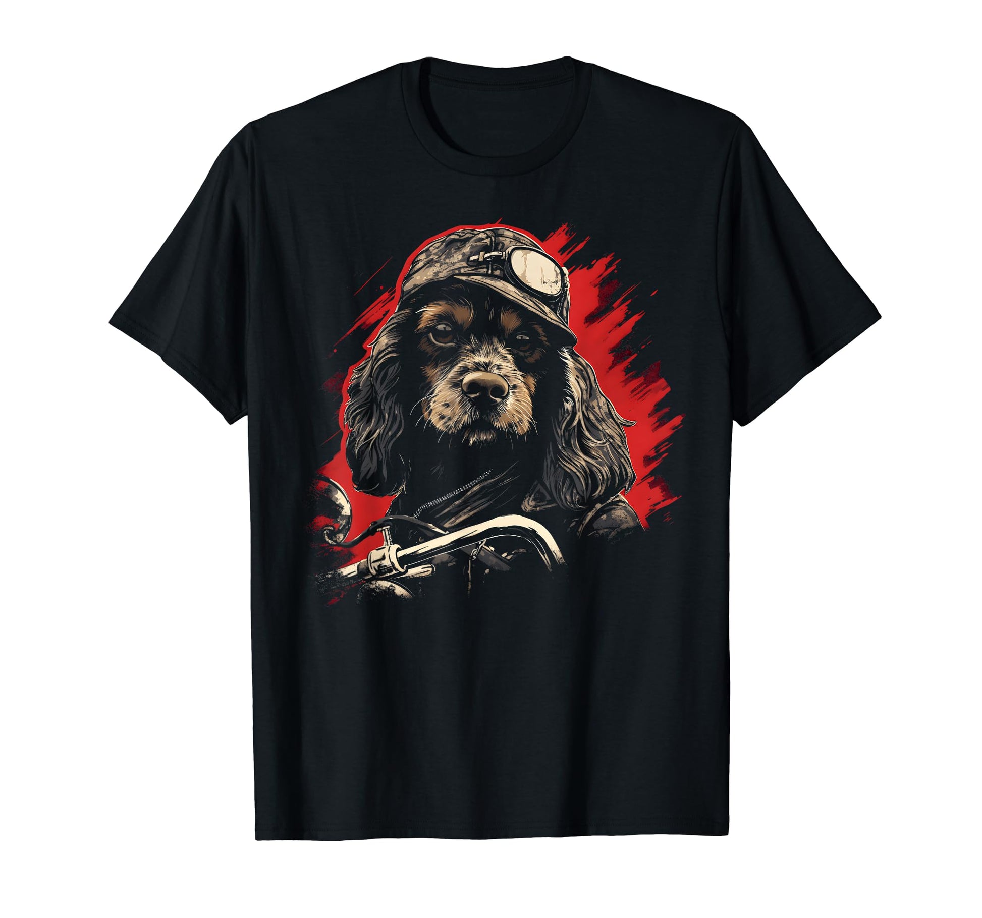 Motorcycle Dad Biker Dog Funny Cocker T-Shirt - Streetwear Style Unisex - T-Shirt, Sweatshirt, Hoodie