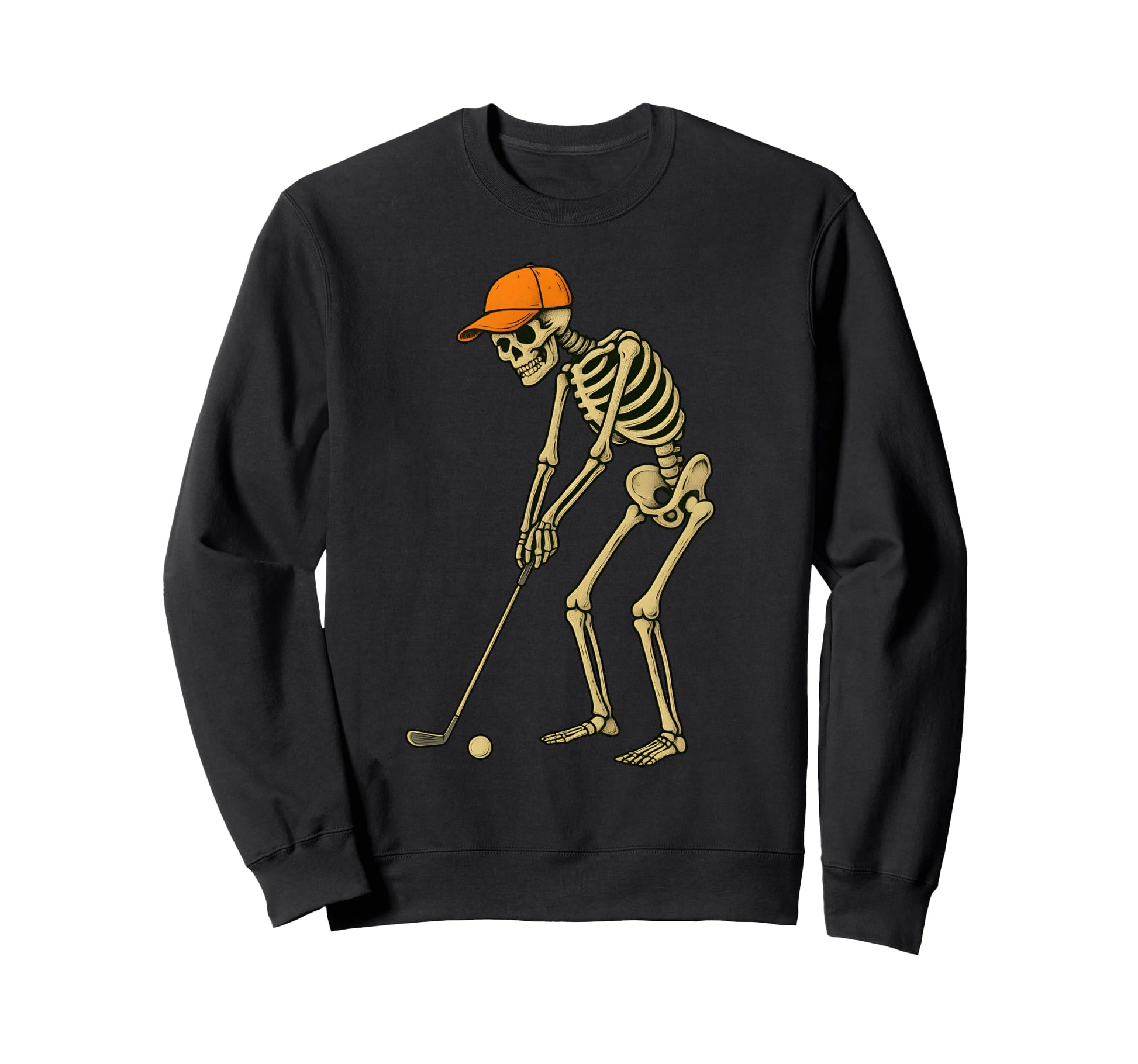 Skeleton Golf Halloween Golfer Sweatshirt - Aesthetic Graphic Men Women - T-Shirt, Sweatshirt, Hoodie