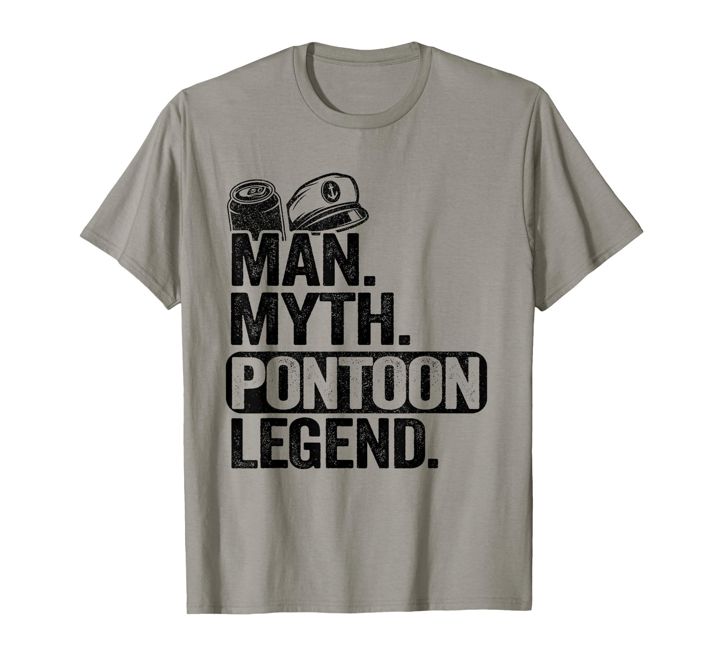Myth Pontoon Legend Dad Grandpa T-Shirt - Novelty Apparel for Adults - T-Shirt, Sweatshirt, Hoodie