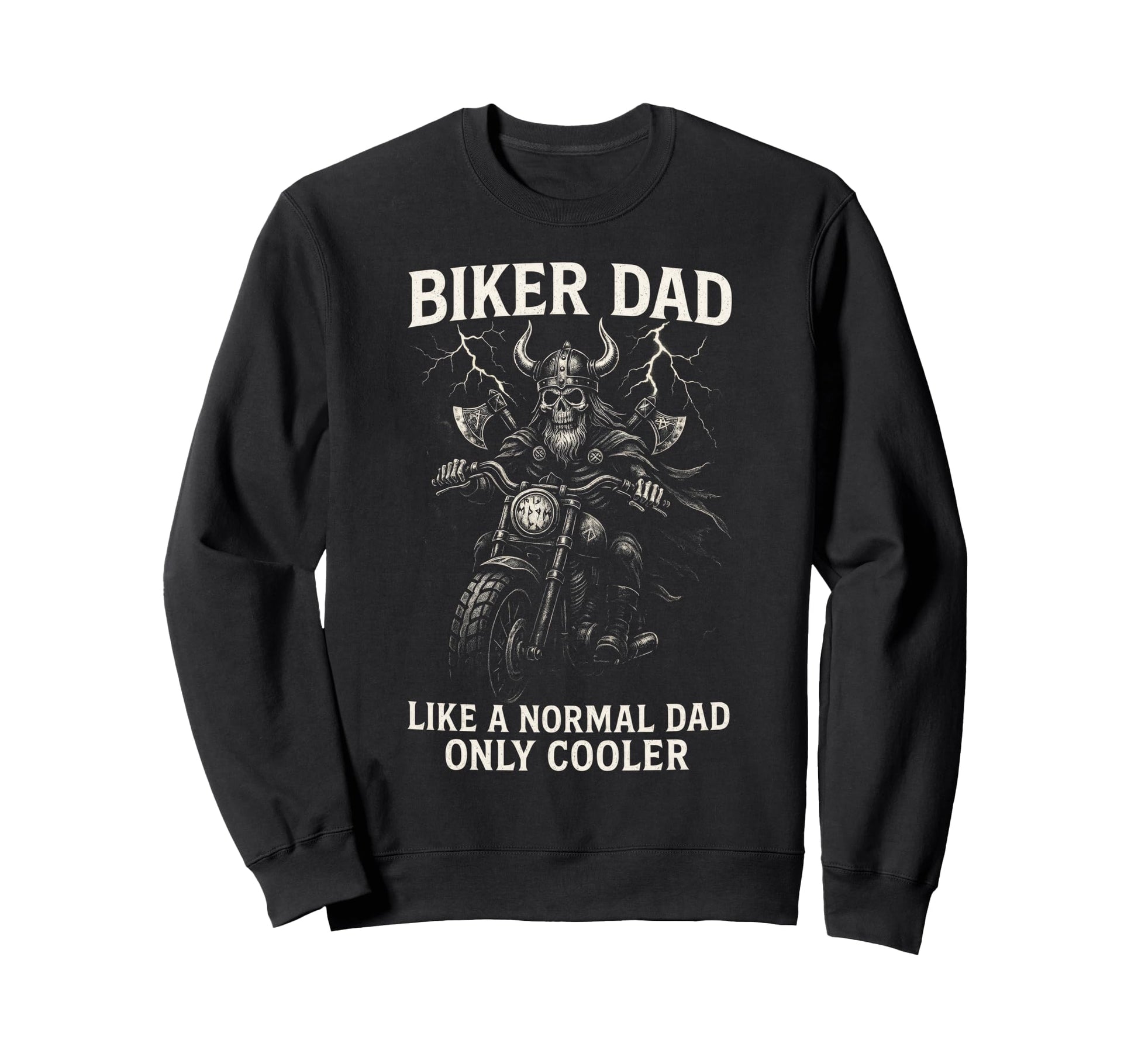 Biker Dad Viking Motorcycle Sweatshirt - Casual Everyday Wear for Adults - T-Shirt, Sweatshirt, Hoodie