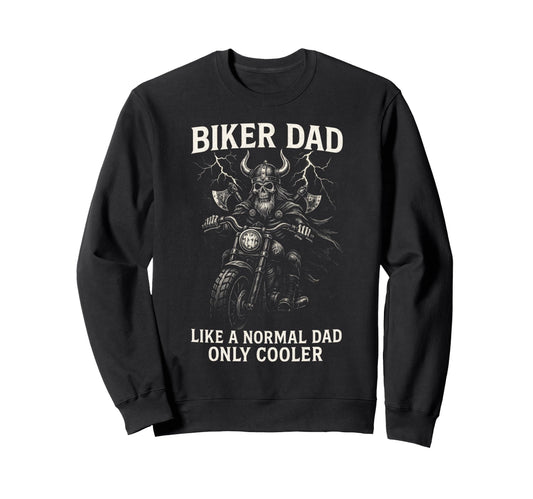 Biker Dad Viking Motorcycle Sweatshirt - Casual Everyday Wear for Adults - T-Shirt, Sweatshirt, Hoodie