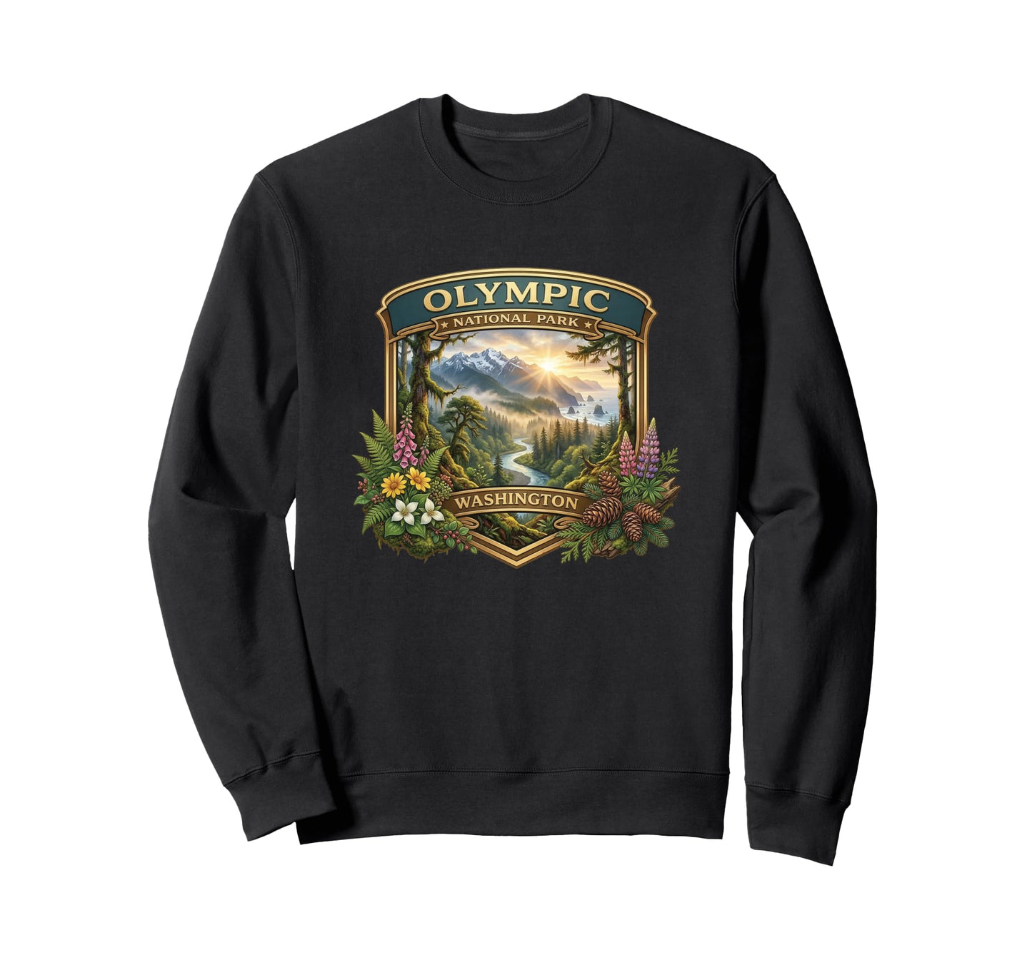 Olympic National Park Washington Sweatshirt - Unique Graphic Unisex - T-Shirt, Sweatshirt, Hoodie