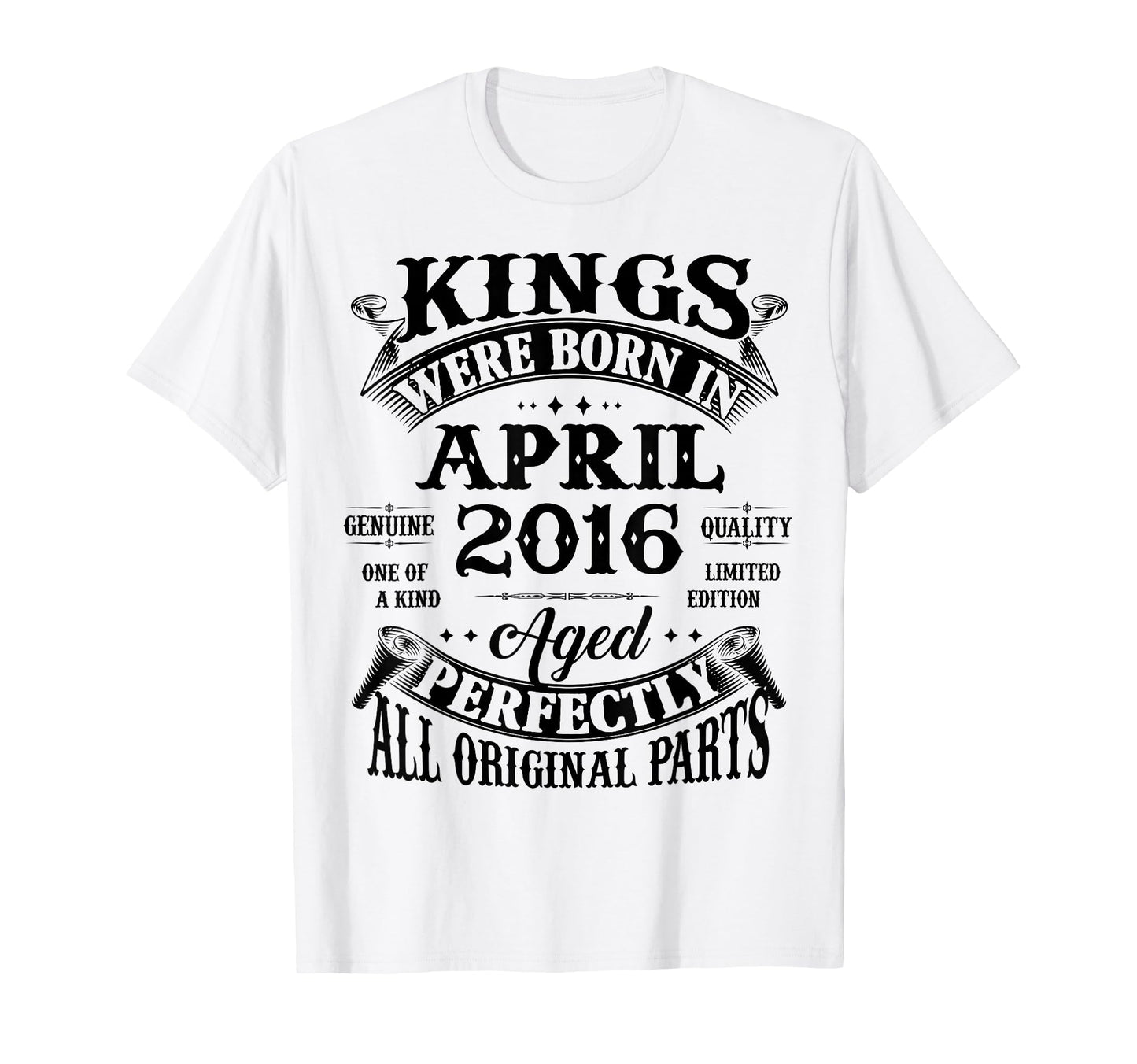 10Th Birthday Gift Kings Born April T-Shirt - Minimalist Print for Adults - T-Shirt, Sweatshirt, Hoodie