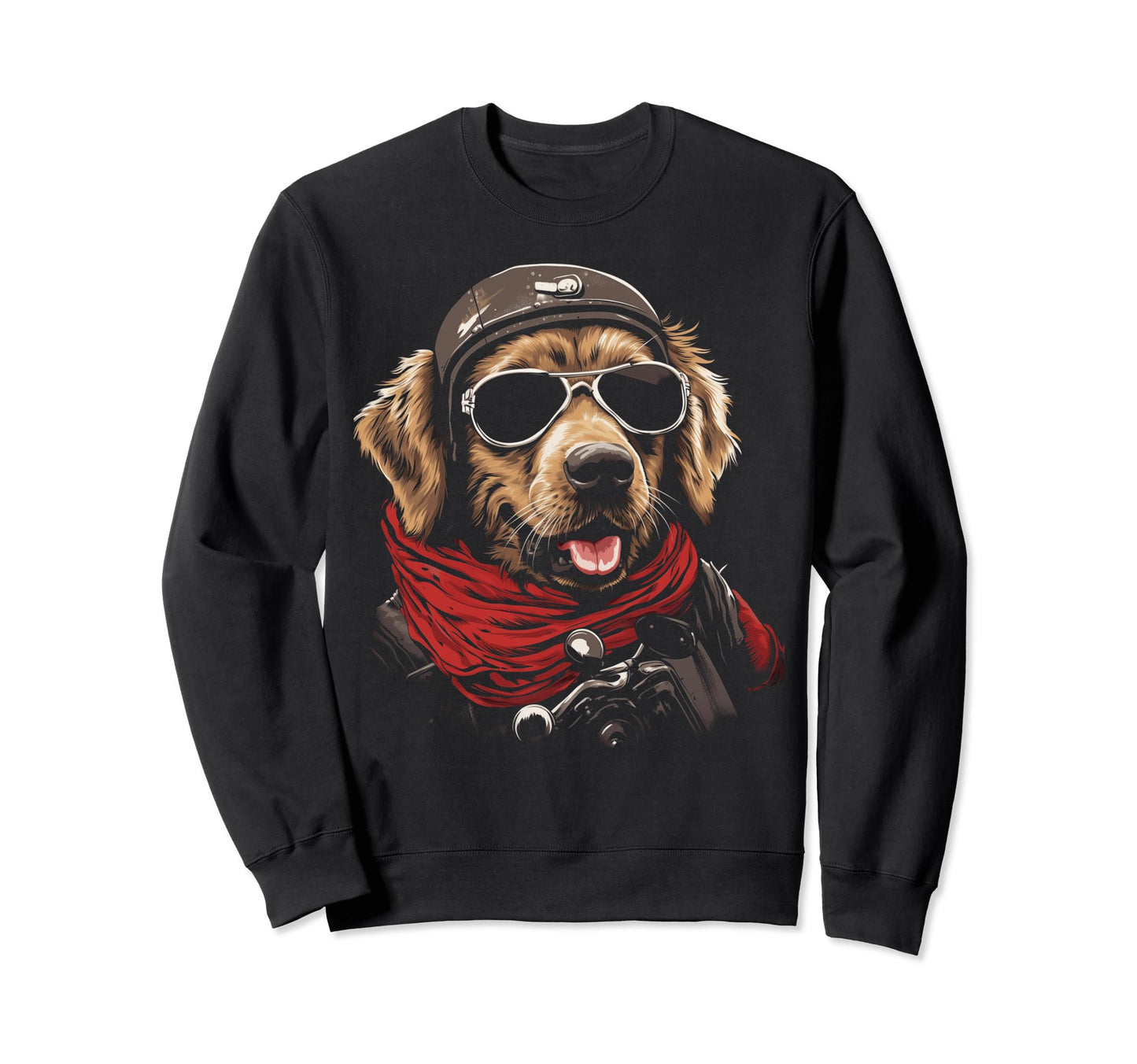 Motorcycle Dad Biker Dog Golden Sweatshirt - Streetwear Style Men Women - T-Shirt, Sweatshirt, Hoodie