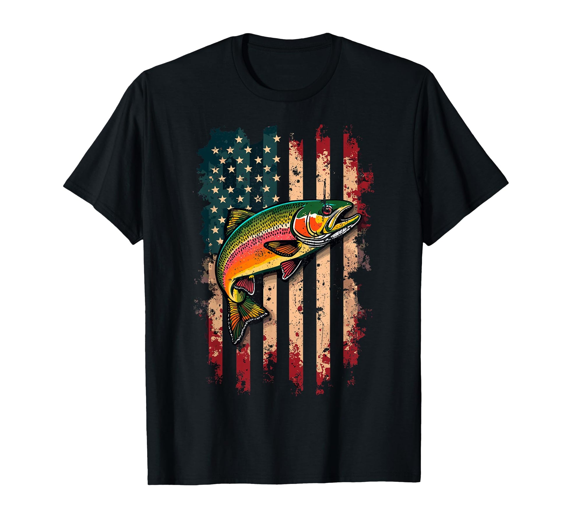 Us American Flag Fishing Lover Fish T-Shirt - Streetwear Style Unisex - T-Shirt, Sweatshirt, Hoodie