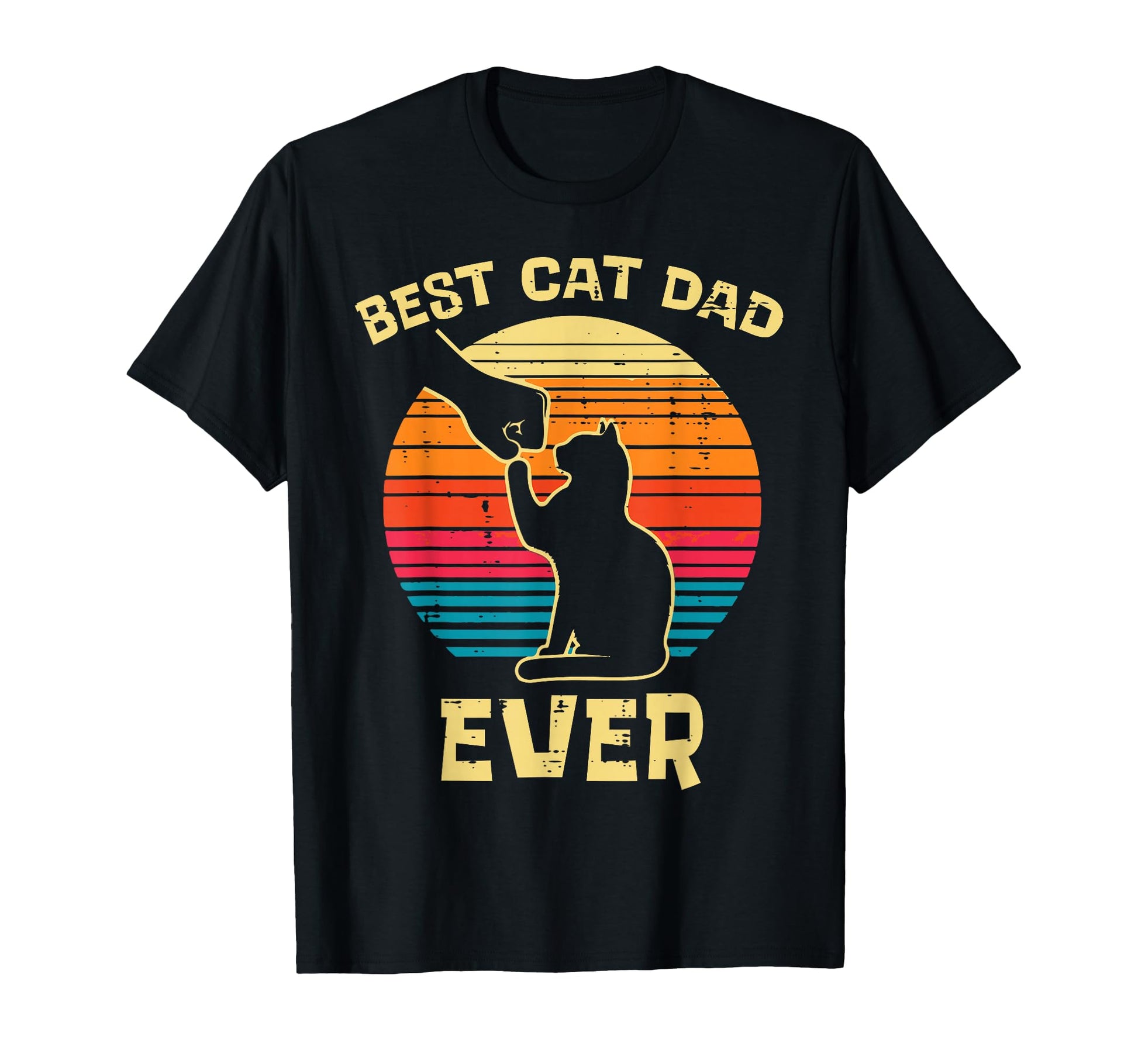 Best Cat Dad Ever Fist Bump Kitten T-Shirt - Custom Art Print for Adults - T-Shirt, Sweatshirt, Hoodie
