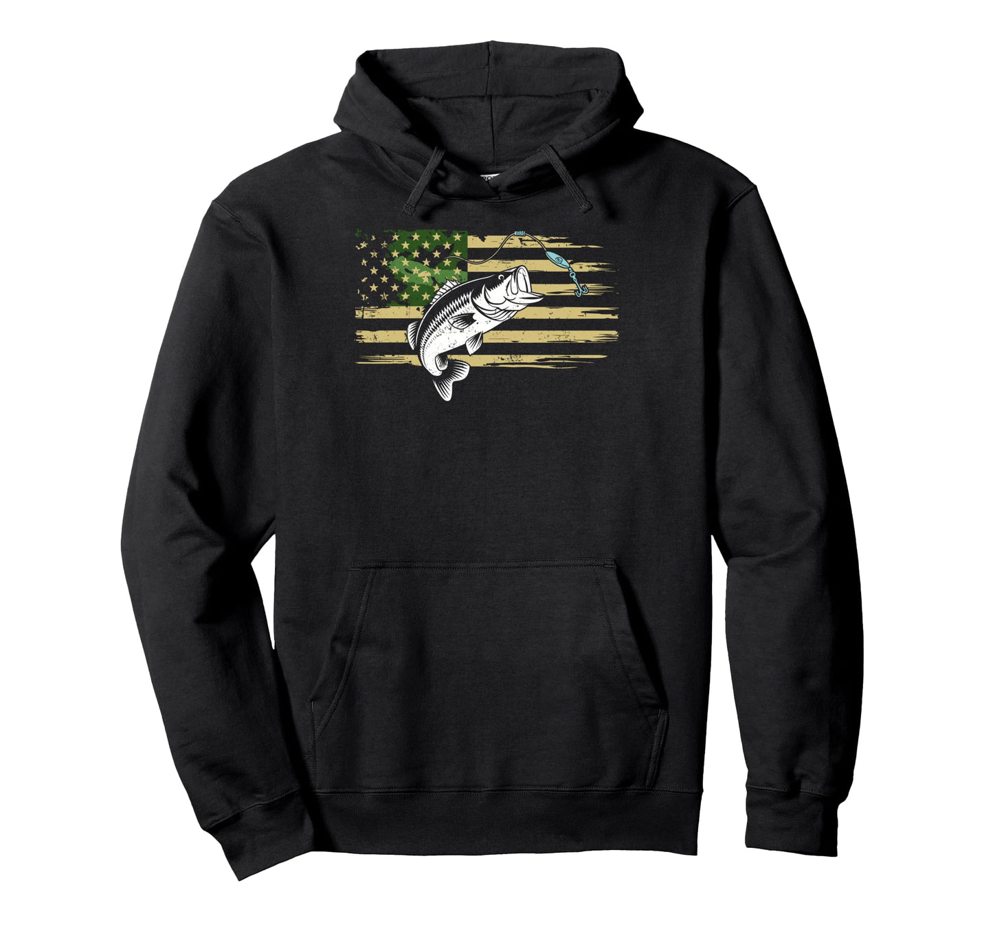 Us Camouflage Flag Fishing Lover Fish Hoodie - Minimalist Print for Adults - T-Shirt, Sweatshirt, Hoodie