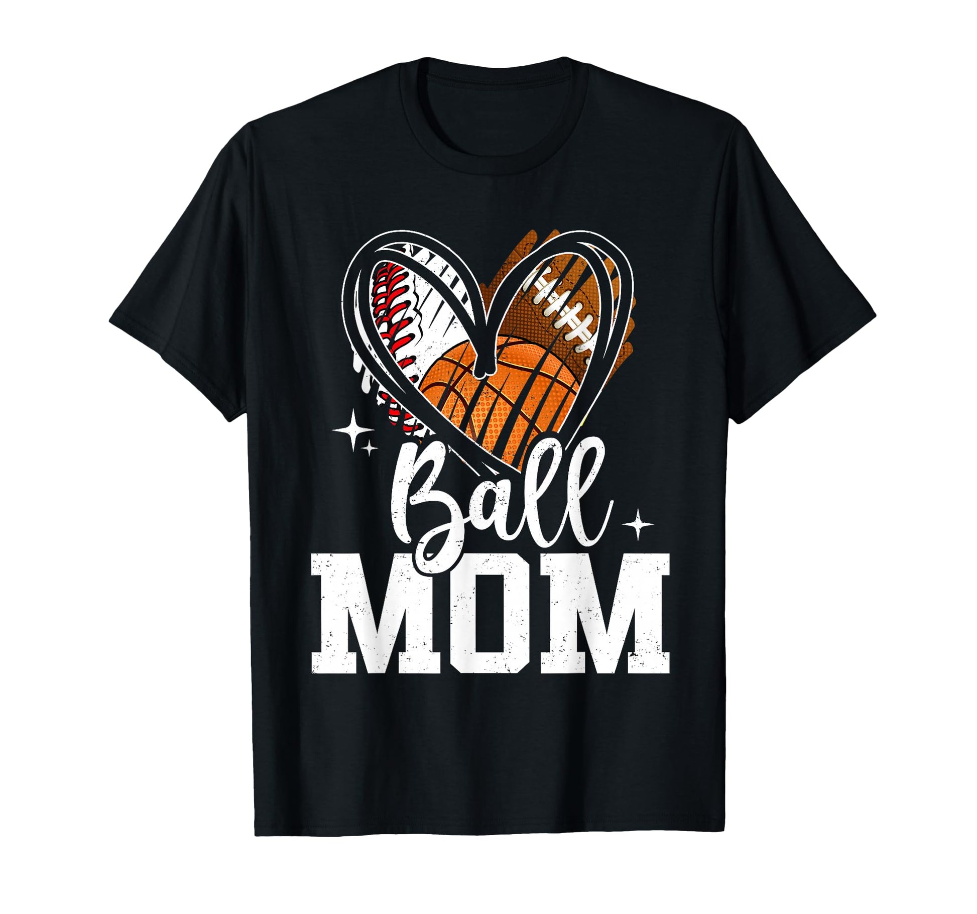 Ball Mom Baseball Football T-Shirt - Casual Everyday Wear Men Women - T-Shirt, Sweatshirt, Hoodie