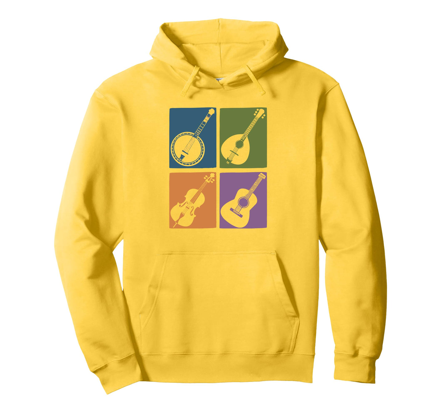 Bluegrass Instrument Pop Art Art Hoodie - Casual Everyday Wear for Adults - T-Shirt, Sweatshirt, Hoodie
