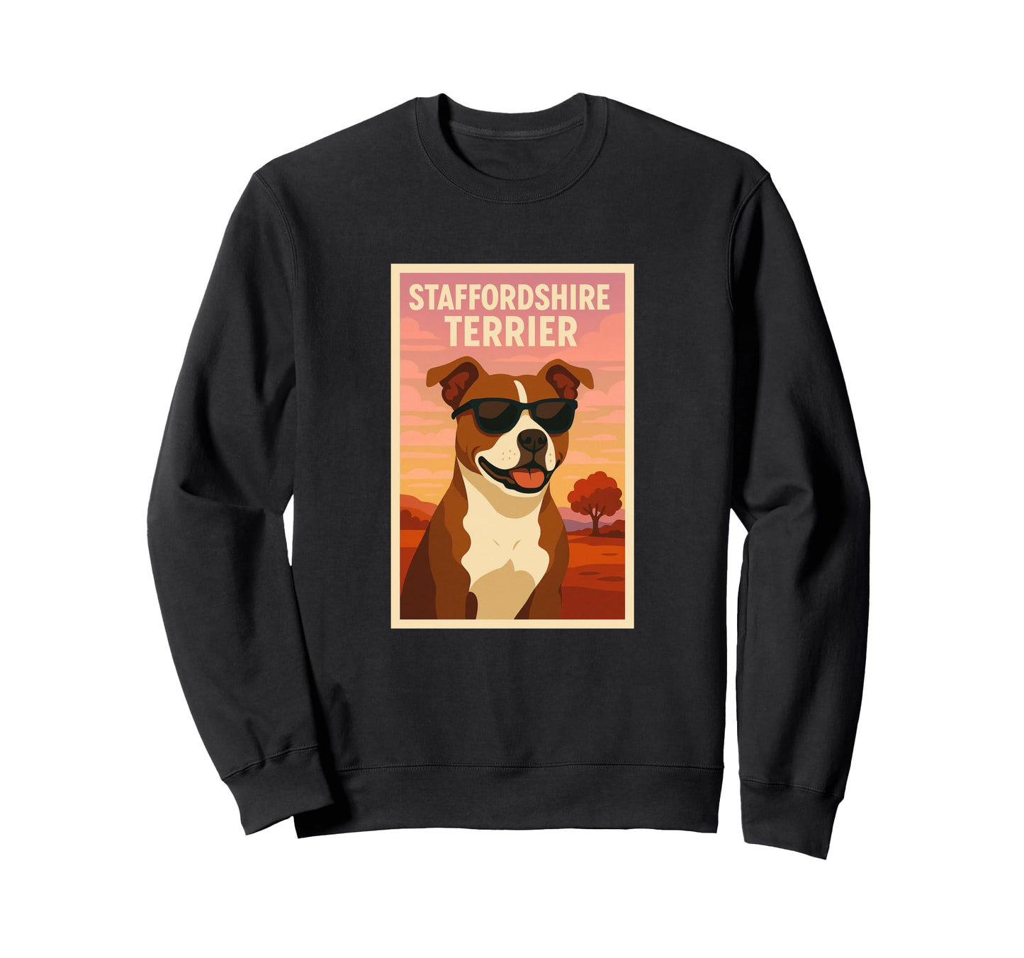 Staffordshire Bull Terrier Art Sweatshirt - Aesthetic Graphic Unisex - T-Shirt, Sweatshirt, Hoodie