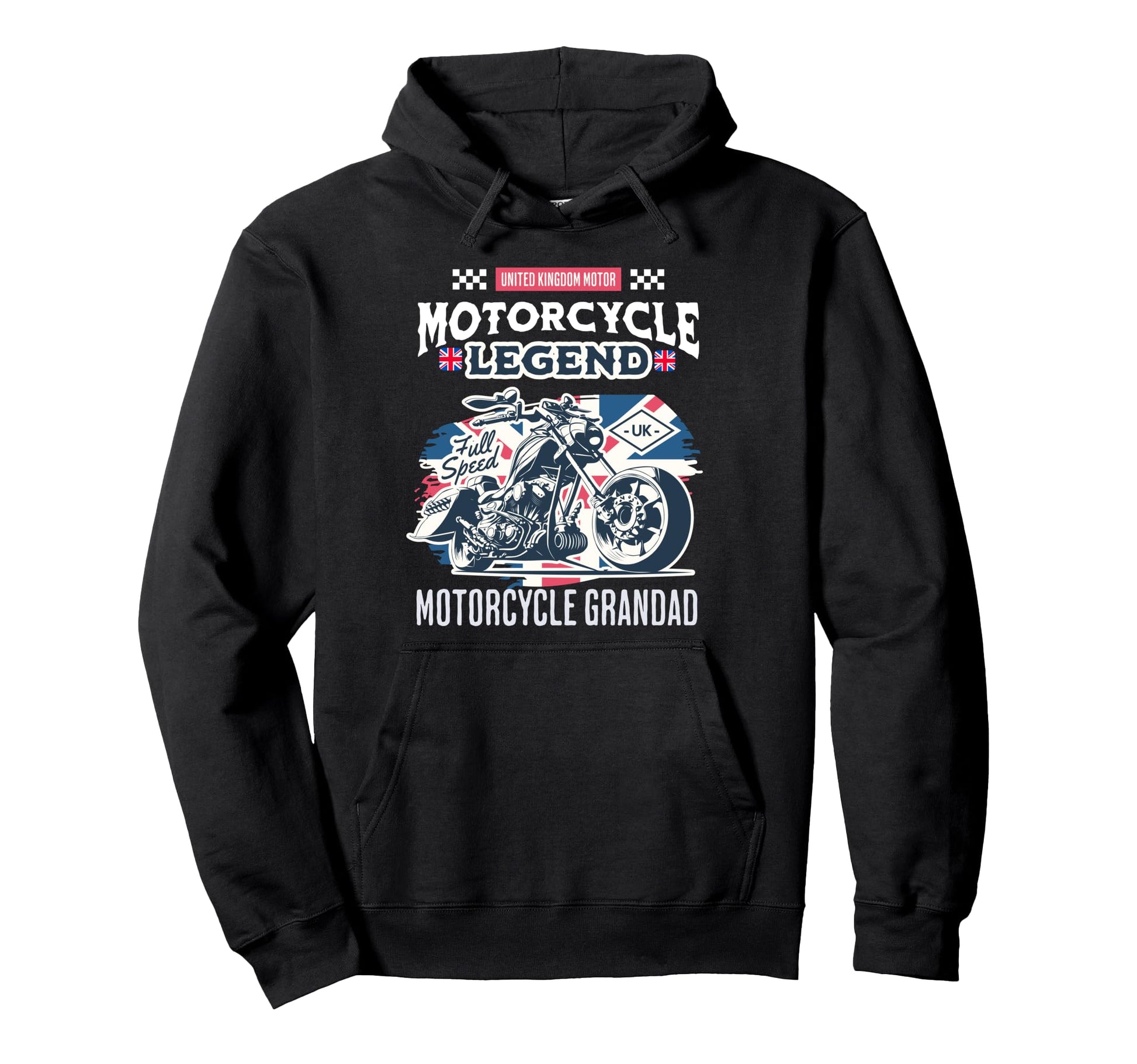 Biker Grandad Much Cooler Best Grandpa Ever Hoodie - Unique Graphic Unisex - T-Shirt, Sweatshirt, Hoodie