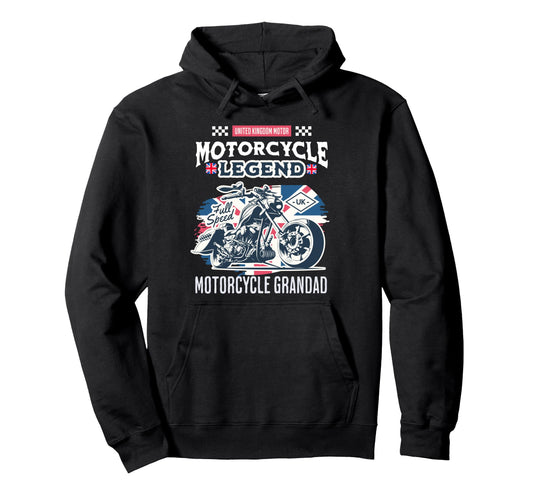 Biker Grandad Much Cooler Best Grandpa Ever Hoodie - Unique Graphic Unisex - T-Shirt, Sweatshirt, Hoodie