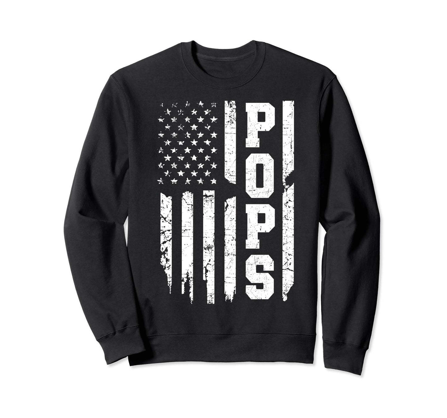 Us Flag Fathers Day Pops Father Sweatshirt - Custom Art Print for Adults - T-Shirt, Sweatshirt, Hoodie