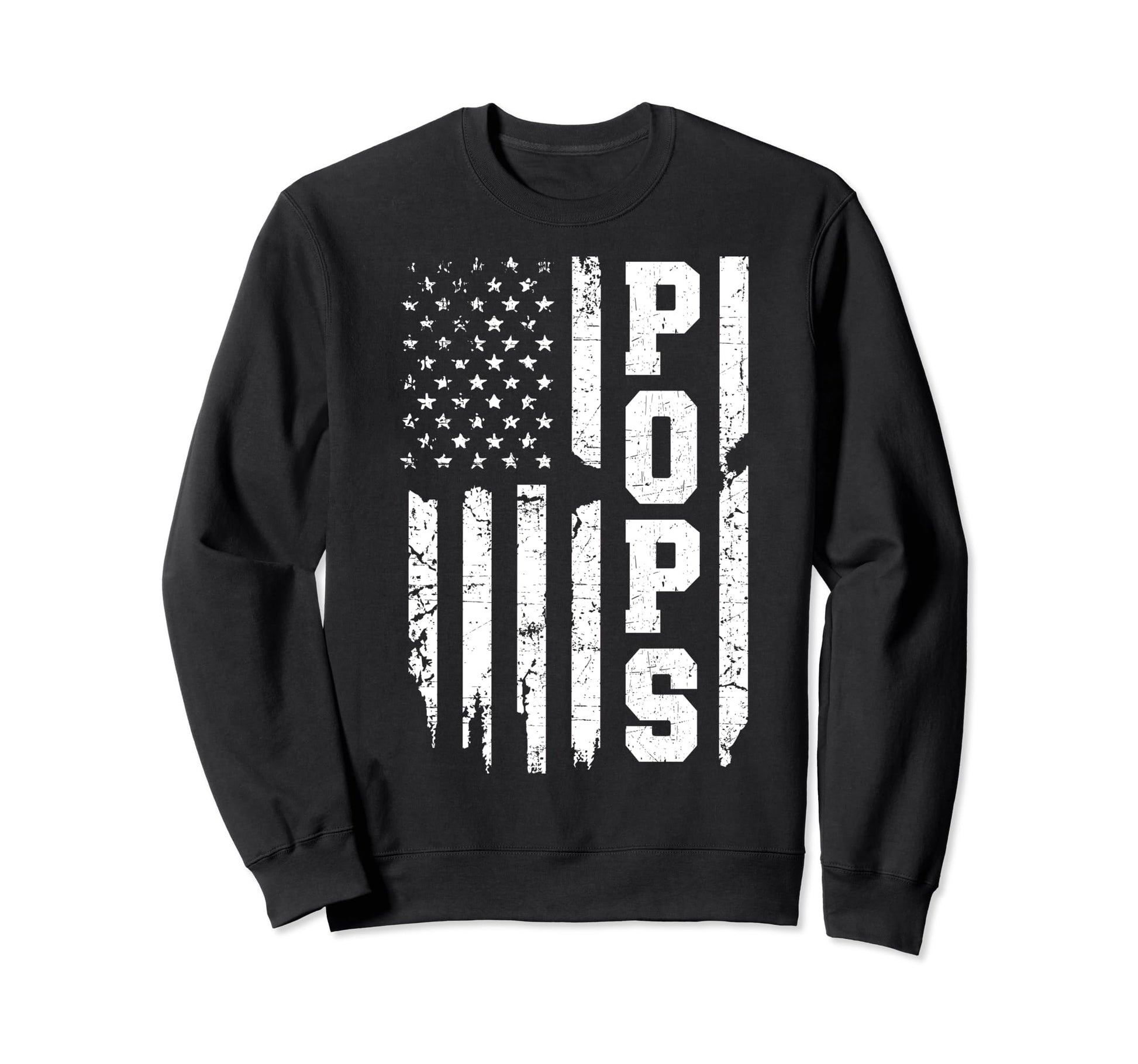 Us Flag Fathers Day Pops Father Sweatshirt - Custom Art Print for Adults - T-Shirt, Sweatshirt, Hoodie