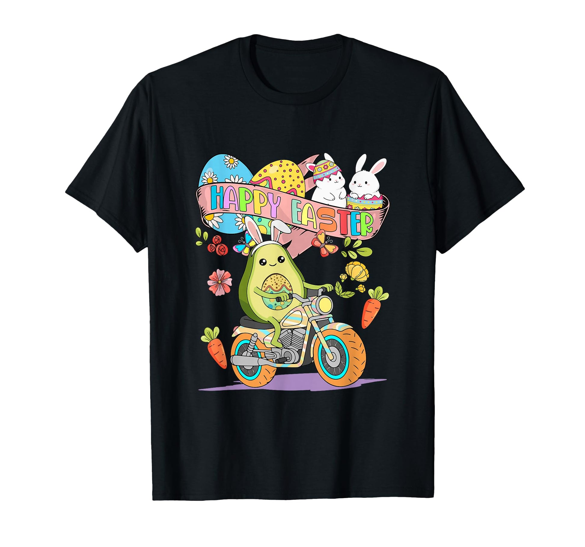 Happy Easter Bunny Avocado Riding T-Shirt - Aesthetic Graphic Men Women - T-Shirt, Sweatshirt, Hoodie