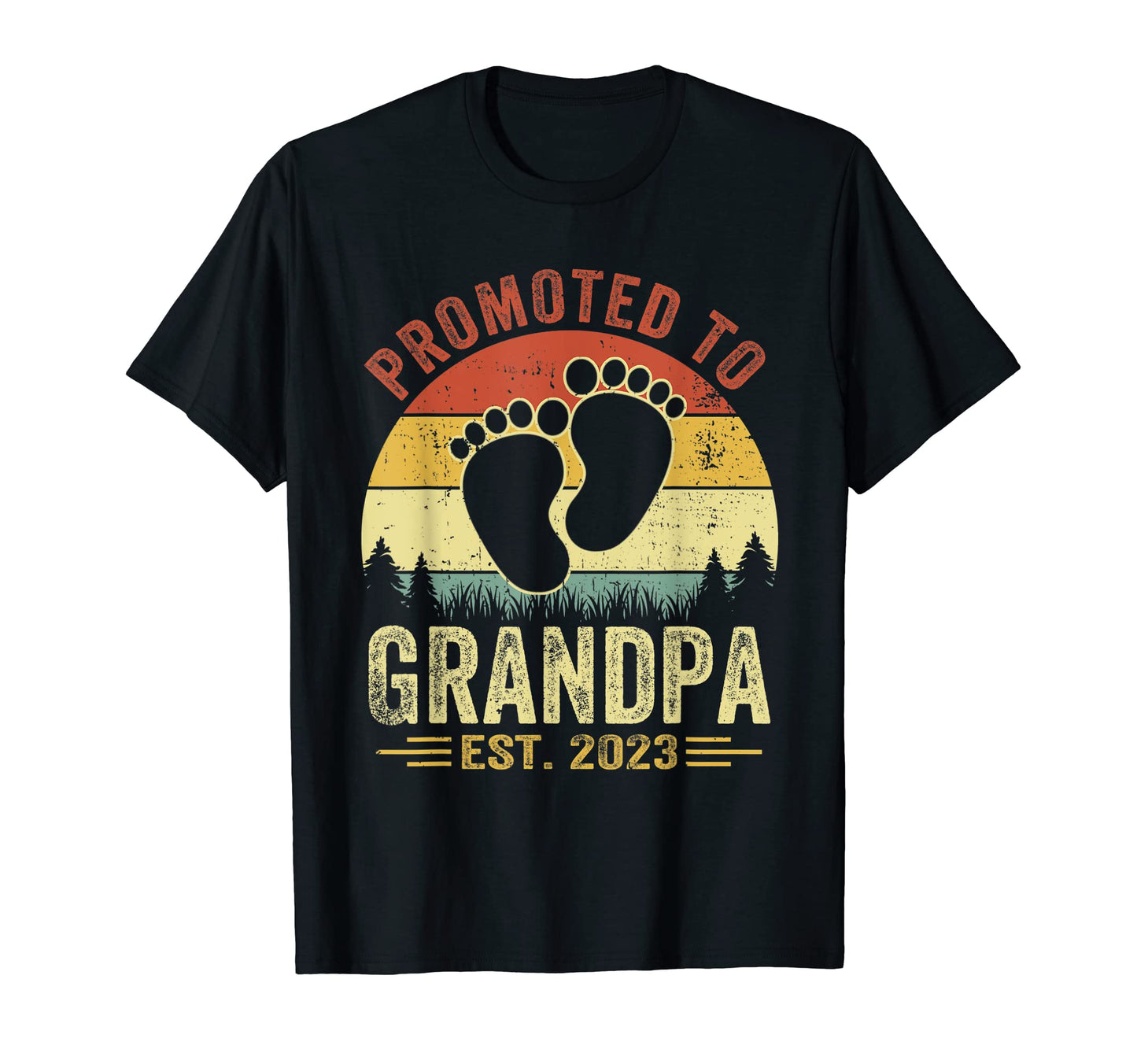 Promoted To Grandpa Est 2023 Fathers T-Shirt - Novelty Apparel for Adults - T-Shirt, Sweatshirt, Hoodie