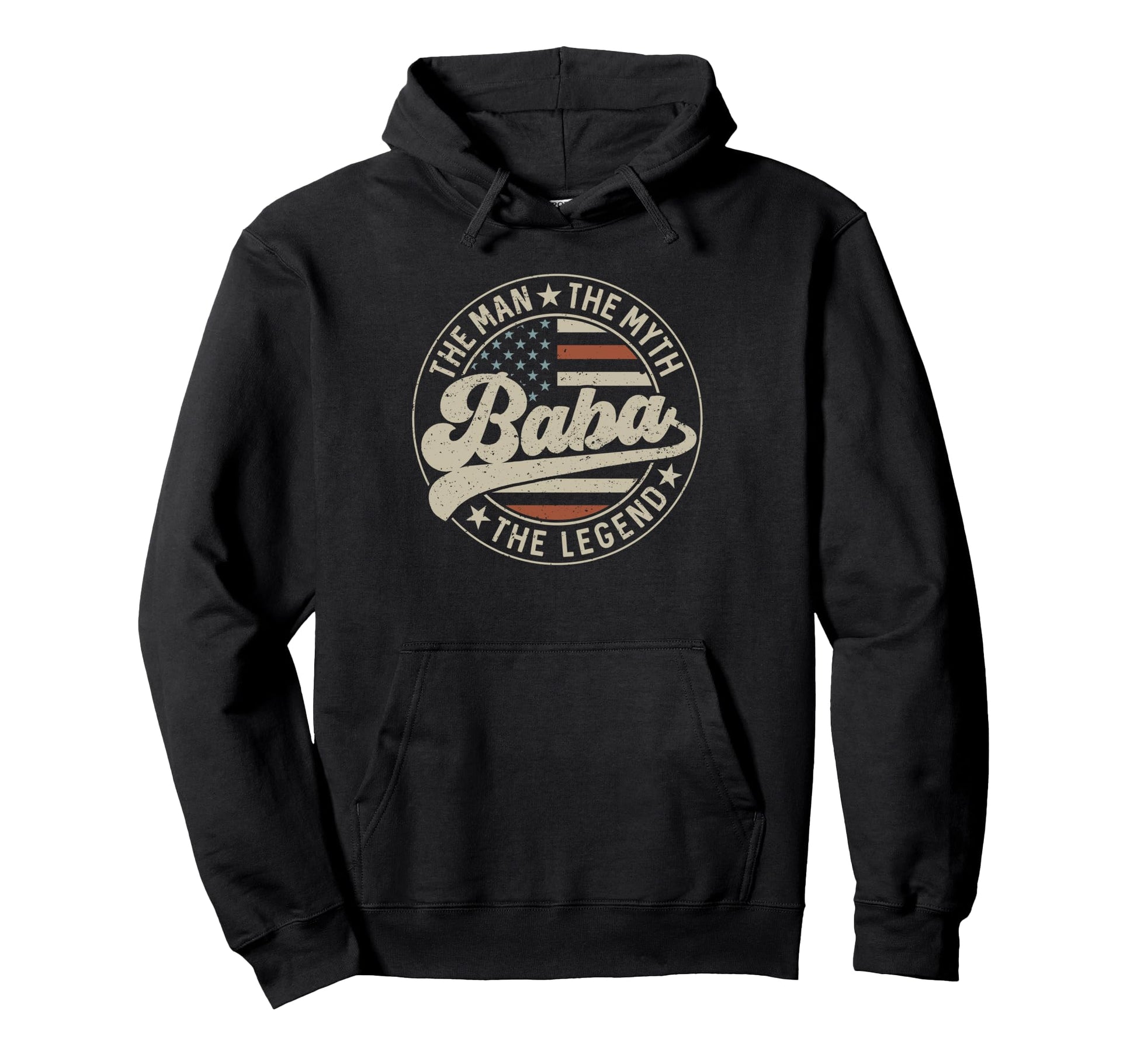 Baba Myth Legend Us Flag Fathers Day Hoodie - Minimalist Print Men Women - T-Shirt, Sweatshirt, Hoodie