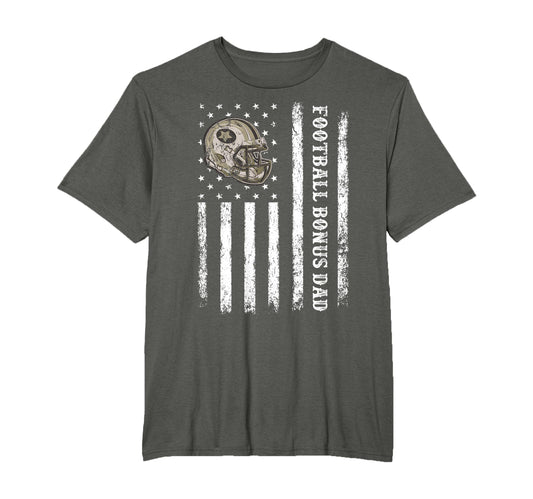American Flag Football Bonus Dad T-Shirt - Streetwear Style for Adults - T-Shirt, Sweatshirt, Hoodie