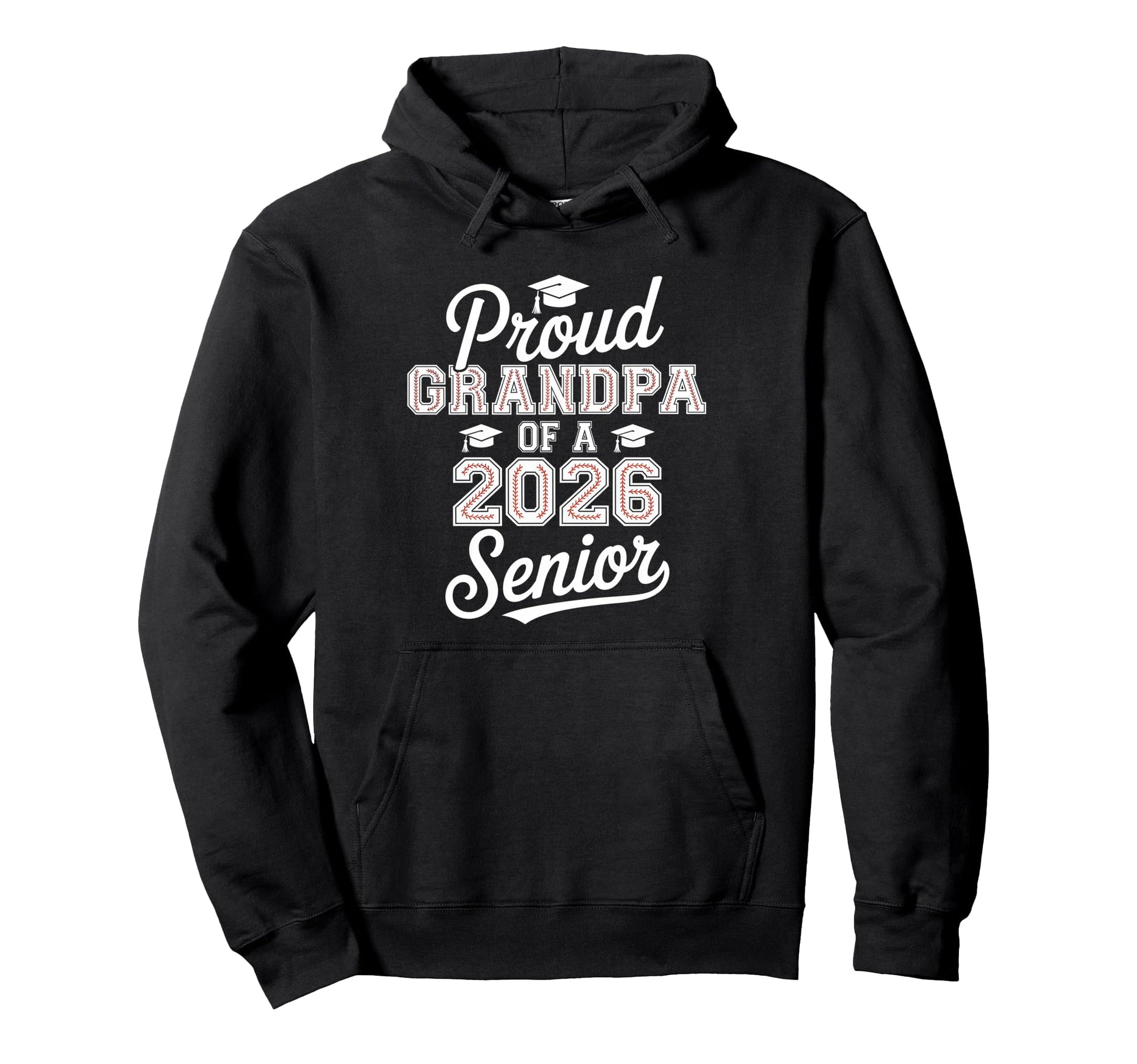 Proud Grandpa 2026 Senior Baseball Hoodie - Custom Art Print Men Women - T-Shirt, Sweatshirt, Hoodie
