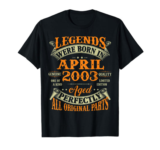 23Rd Birthday Gift Legend Born April T-Shirt - Fun Novelty Design Unisex - T-Shirt, Sweatshirt, Hoodie