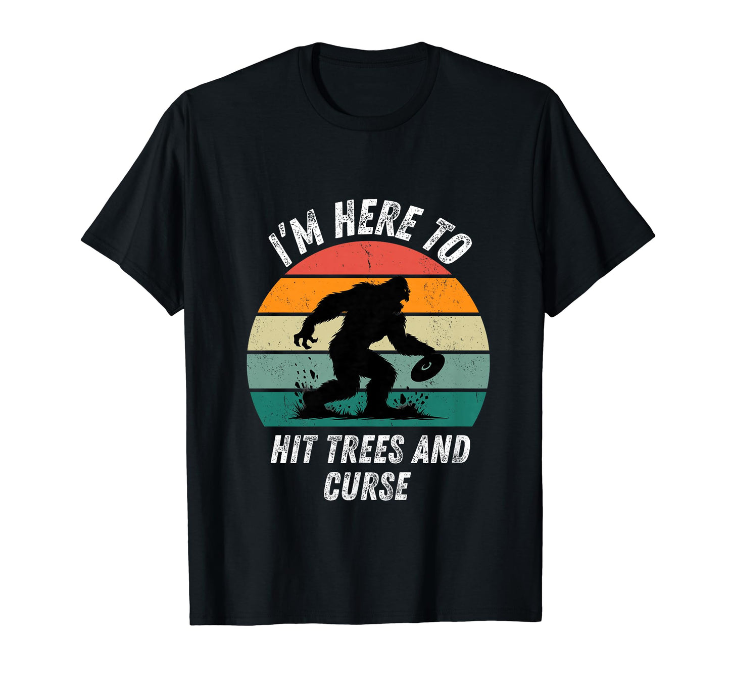 Disc Golf Hit Trees And Curse Mens T-Shirt - Graphic Print for Adults - T-Shirt, Sweatshirt, Hoodie