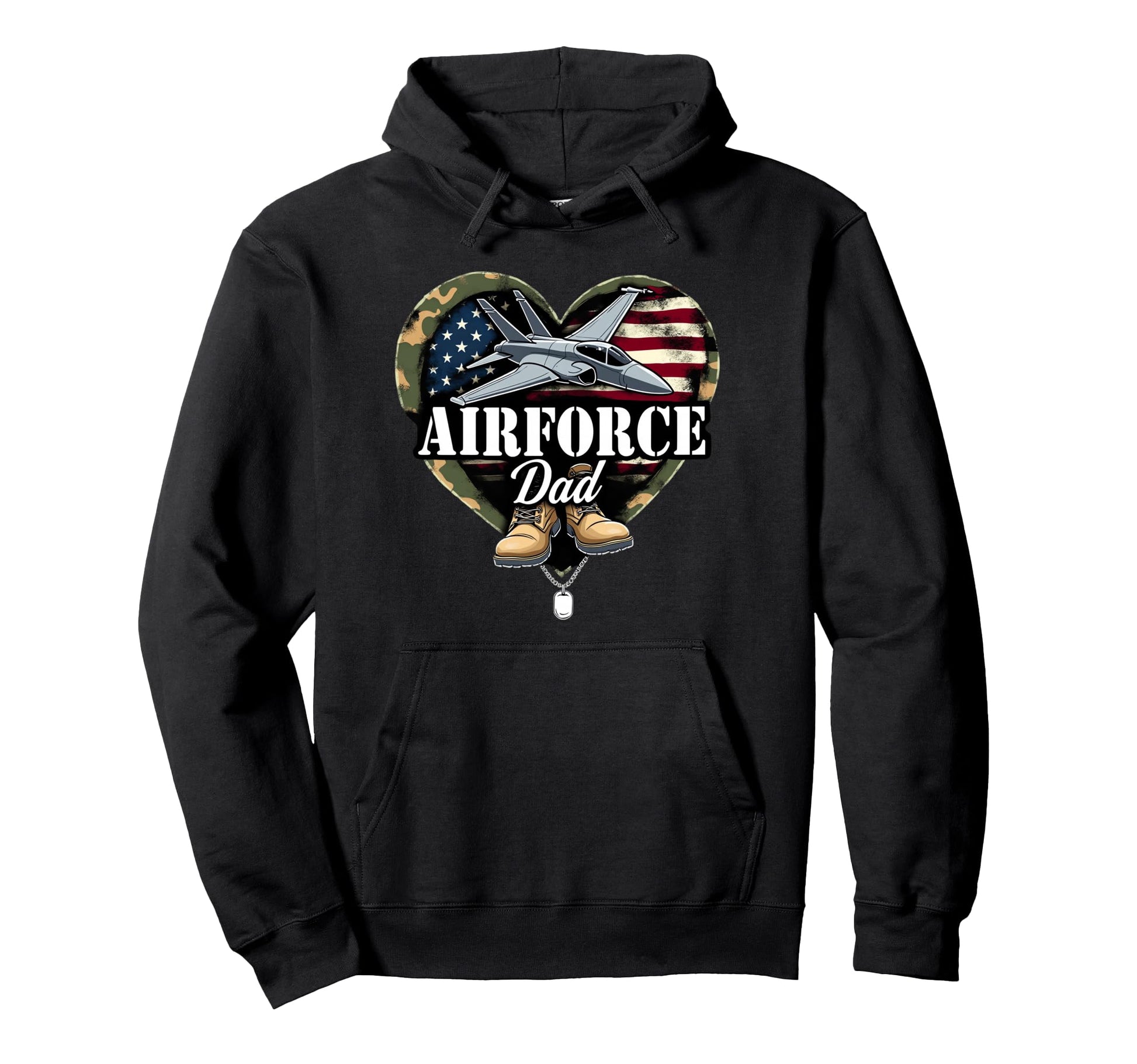 Air Force Dad Patriotic American Flag Hoodie - Minimalist Print Men Women - T-Shirt, Sweatshirt, Hoodie