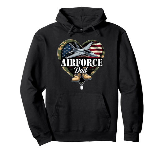 Air Force Dad Patriotic American Flag Hoodie - Minimalist Print Men Women - T-Shirt, Sweatshirt, Hoodie
