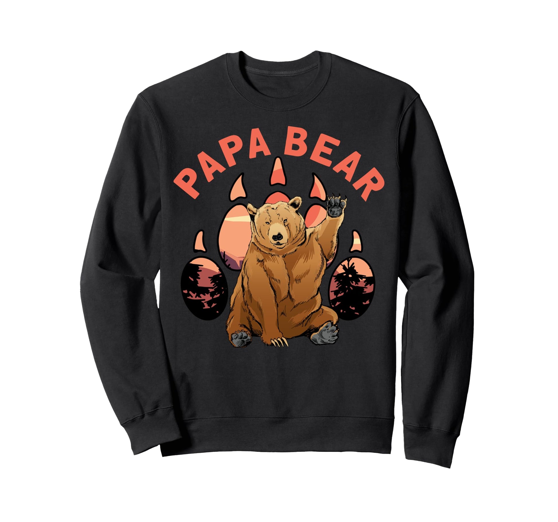 Mens Papa Bear Fathers Day Camping Sweatshirt - Trendy Graphic for Adults - T-Shirt, Sweatshirt, Hoodie