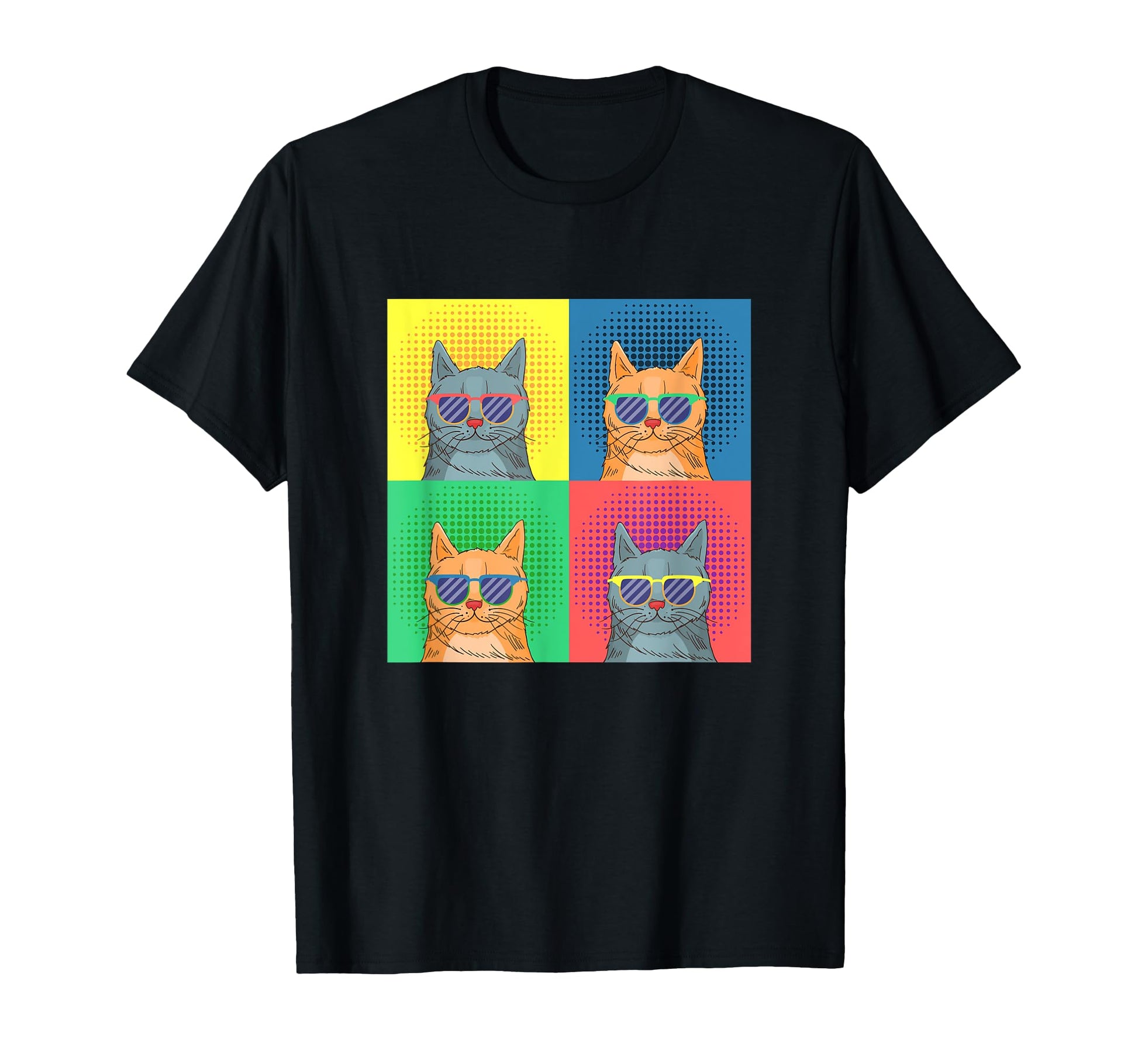 Pop Art Cats Funny Cat Art Lover T-Shirt - Minimalist Print Men Women - T-Shirt, Sweatshirt, Hoodie
