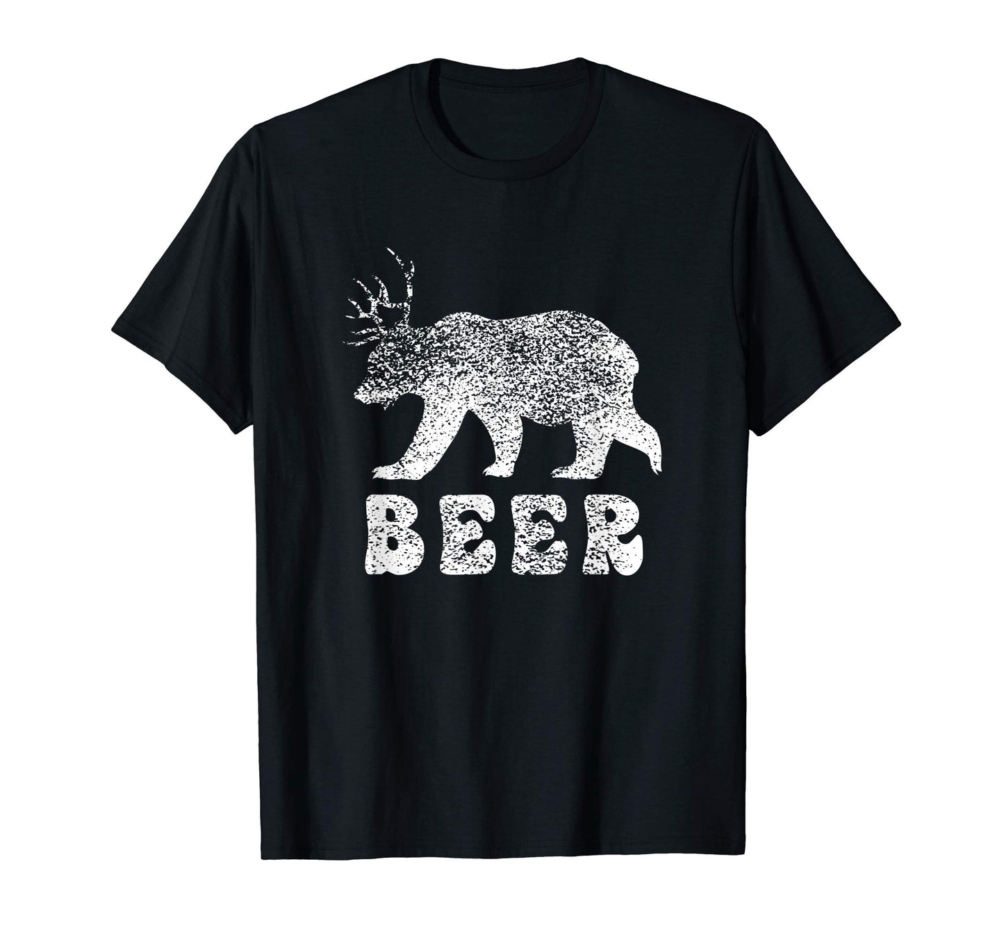 Funny Beer Drinking Bear Deer Hunting T-Shirt - Trendy Graphic Unisex - T-Shirt, Sweatshirt, Hoodie