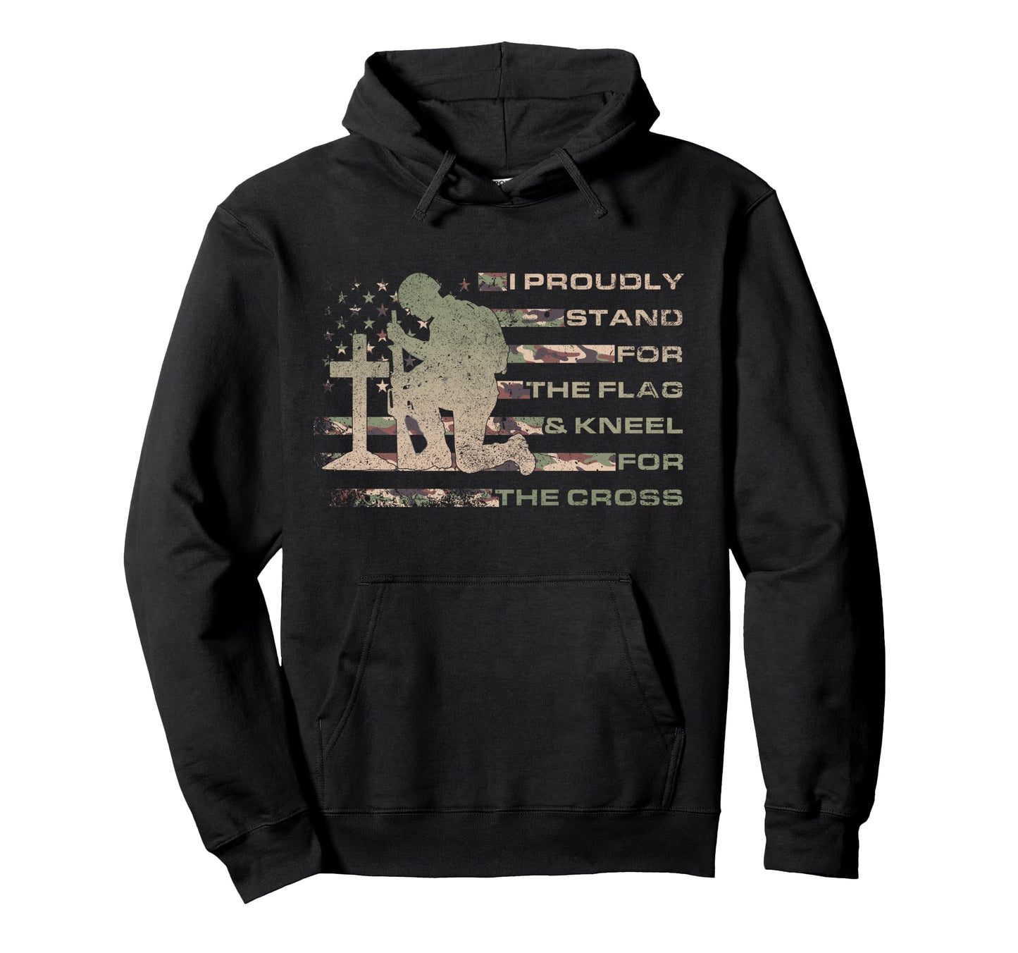 I Stand Flag And Kneel Cross Us Flag Hoodie - Fun Novelty Design Unisex - T-Shirt, Sweatshirt, Hoodie