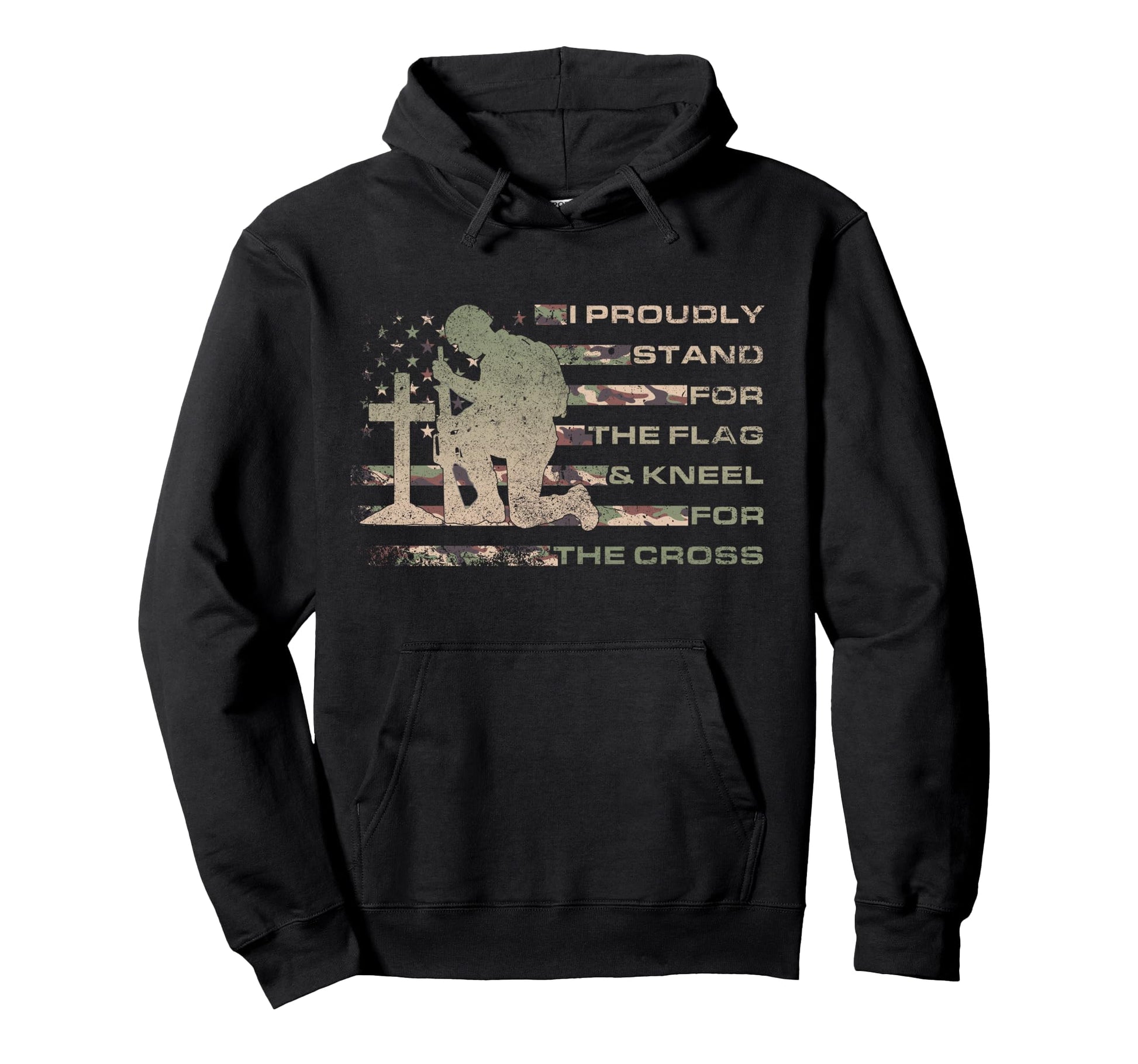 I Stand Flag And Kneel Cross Us Flag Hoodie - Fun Novelty Design Unisex - T-Shirt, Sweatshirt, Hoodie