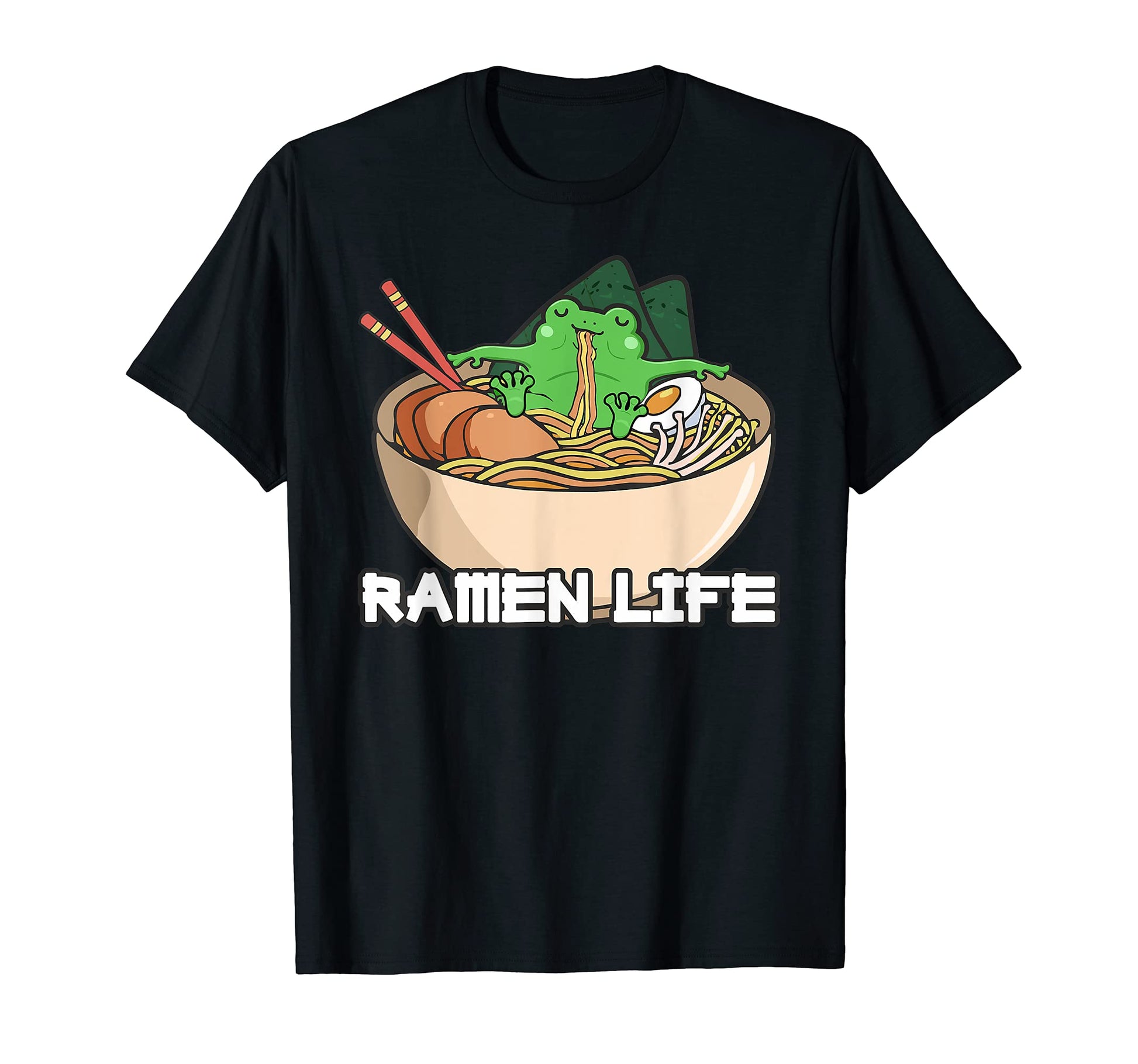 Ramen Life Frog Funny Japanese Pop T-Shirt - Fun Novelty Design Unisex - T-Shirt, Sweatshirt, Hoodie