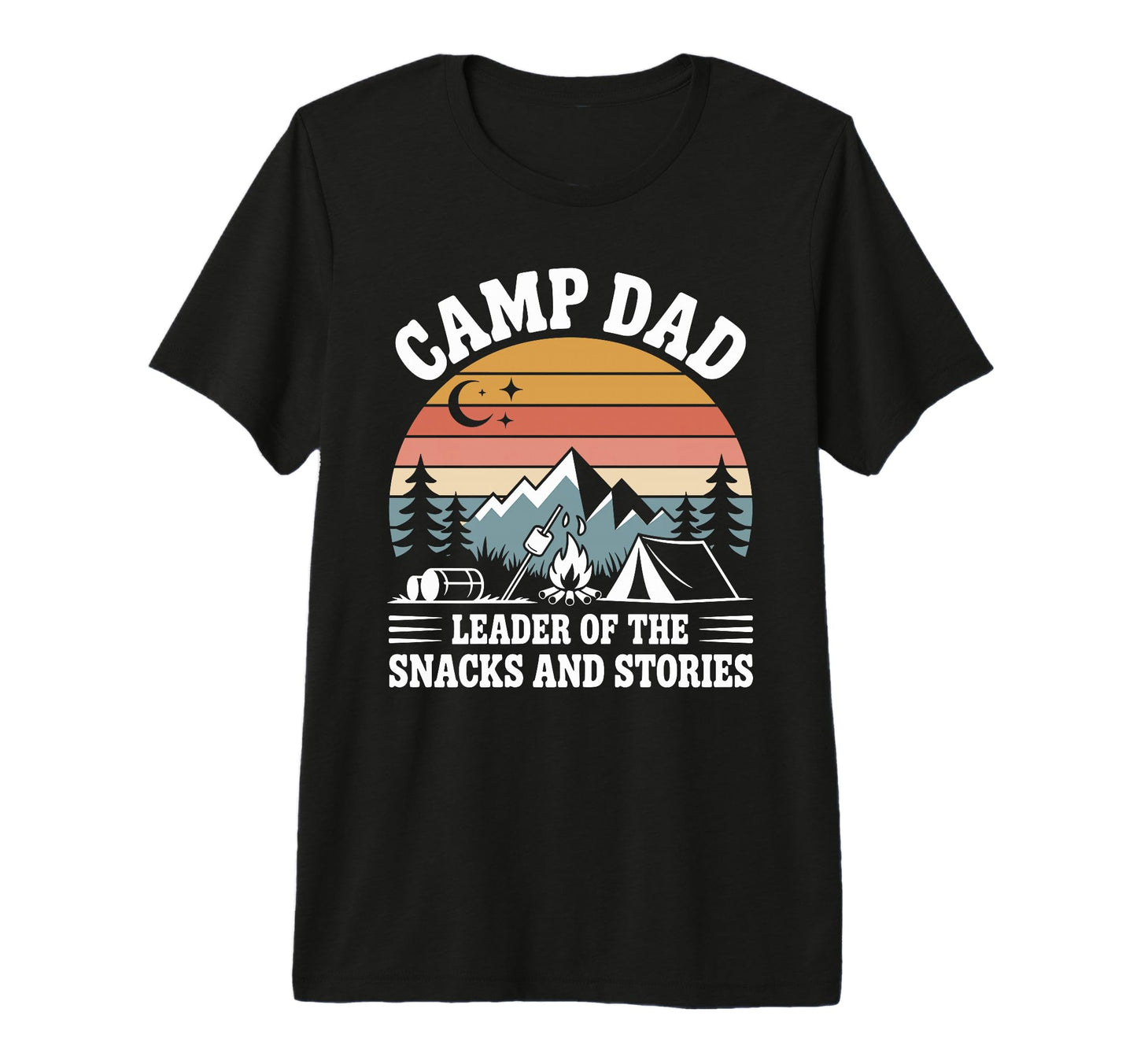 Camp Dad Camper Camping Sunset Tri T-Shirt - Trendy Graphic for Adults - T-Shirt, Sweatshirt, Hoodie