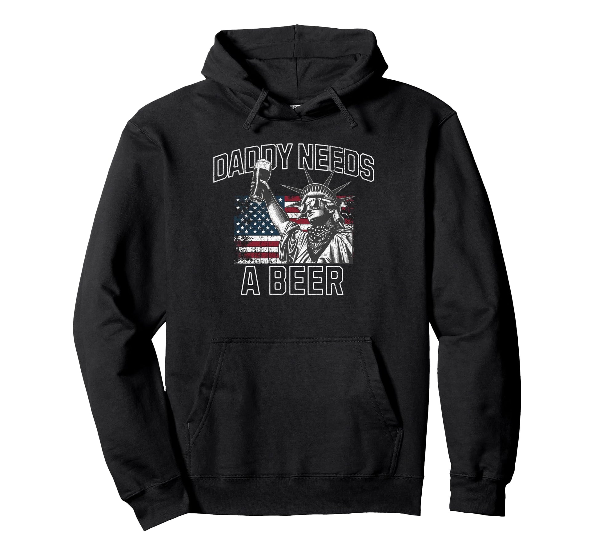 Daddy Needs Beer Funny Drinking Dad Hoodie - Custom Art Print Men Women - T-Shirt, Sweatshirt, Hoodie