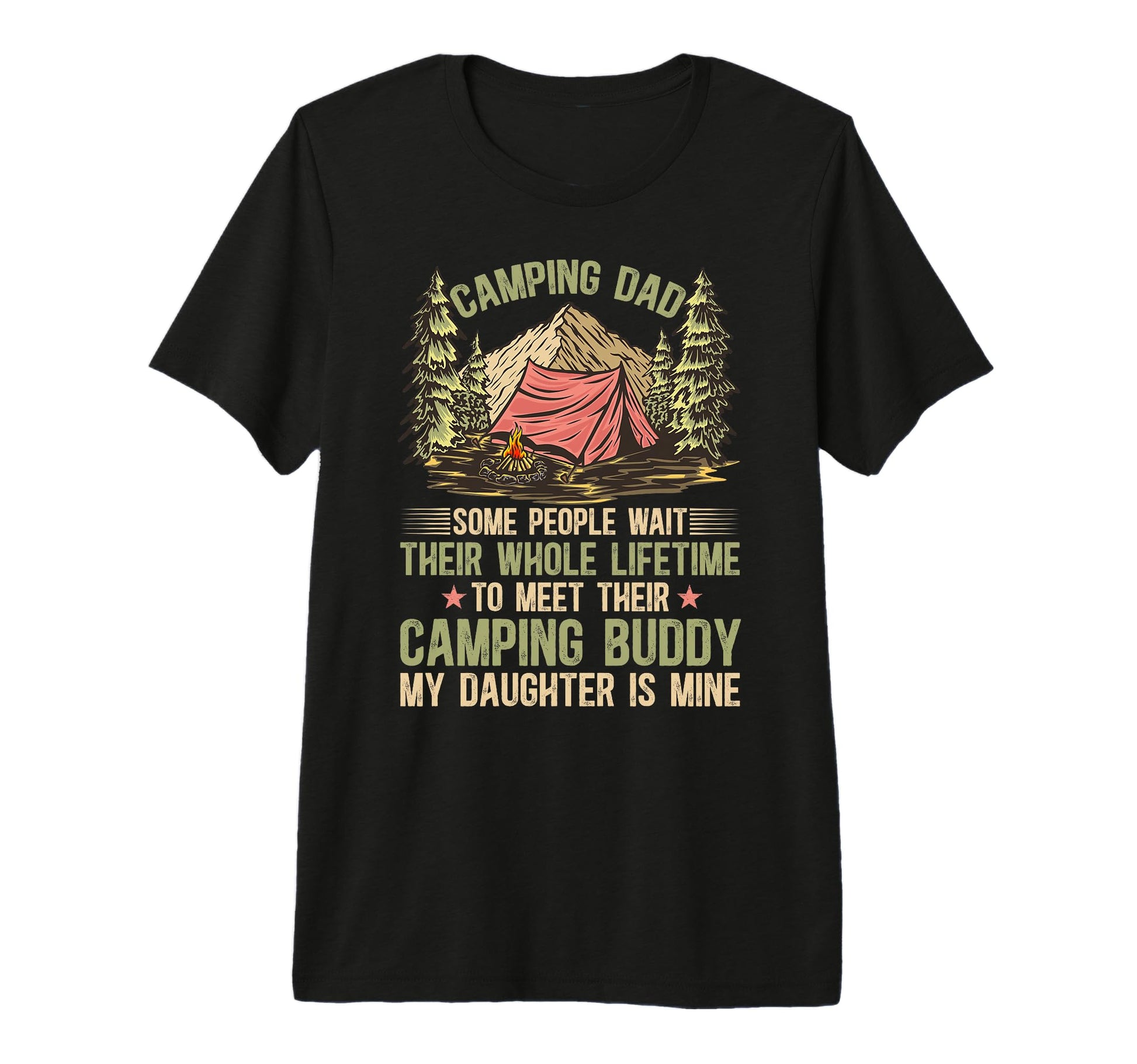 Mens Camping Dad Camping Buddies Dad T-Shirt - Trendy Graphic for Adults - T-Shirt, Sweatshirt, Hoodie